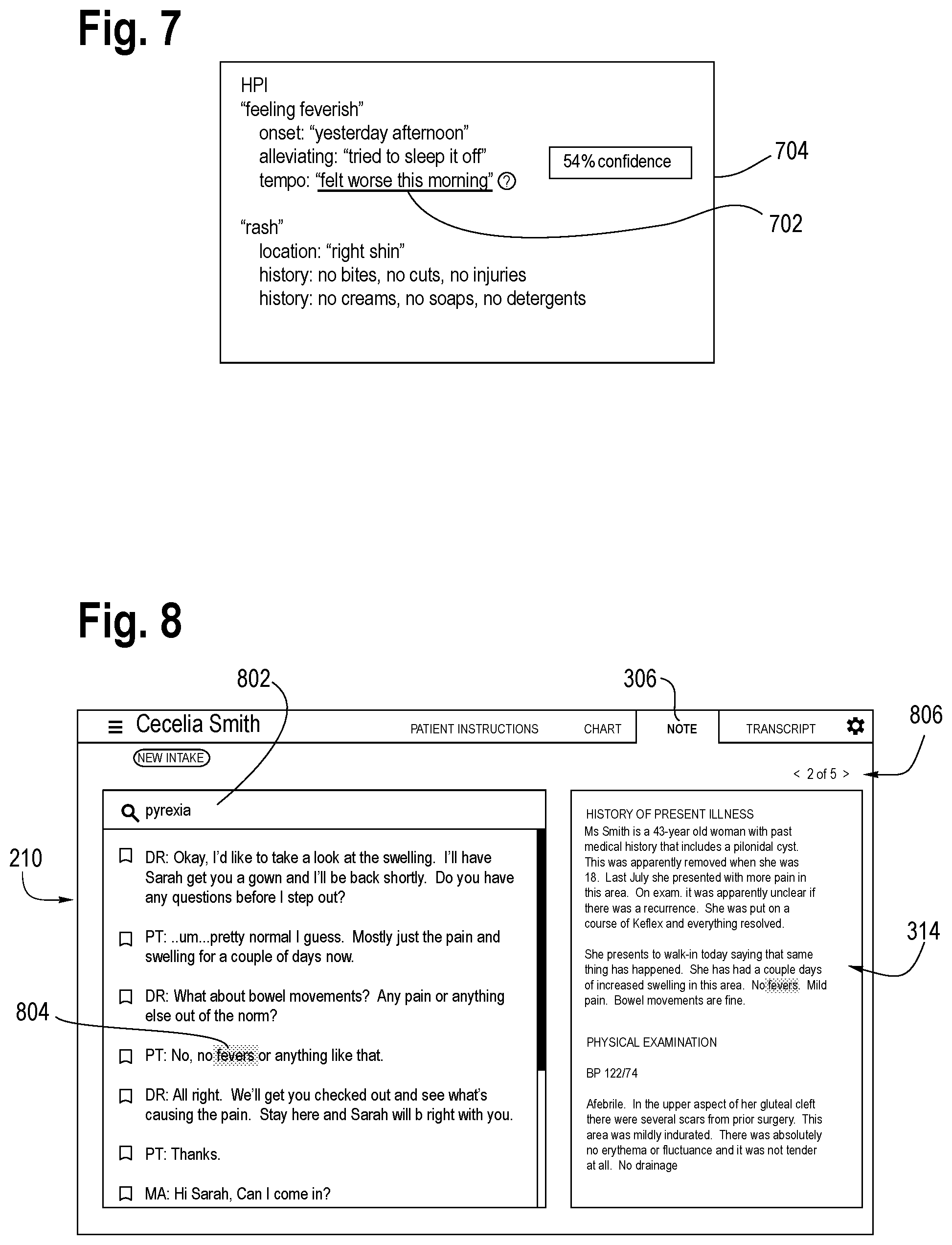 Patent US12322511 Figure 4 – Interface for patient-provider conversation and auto-generation of note or summary