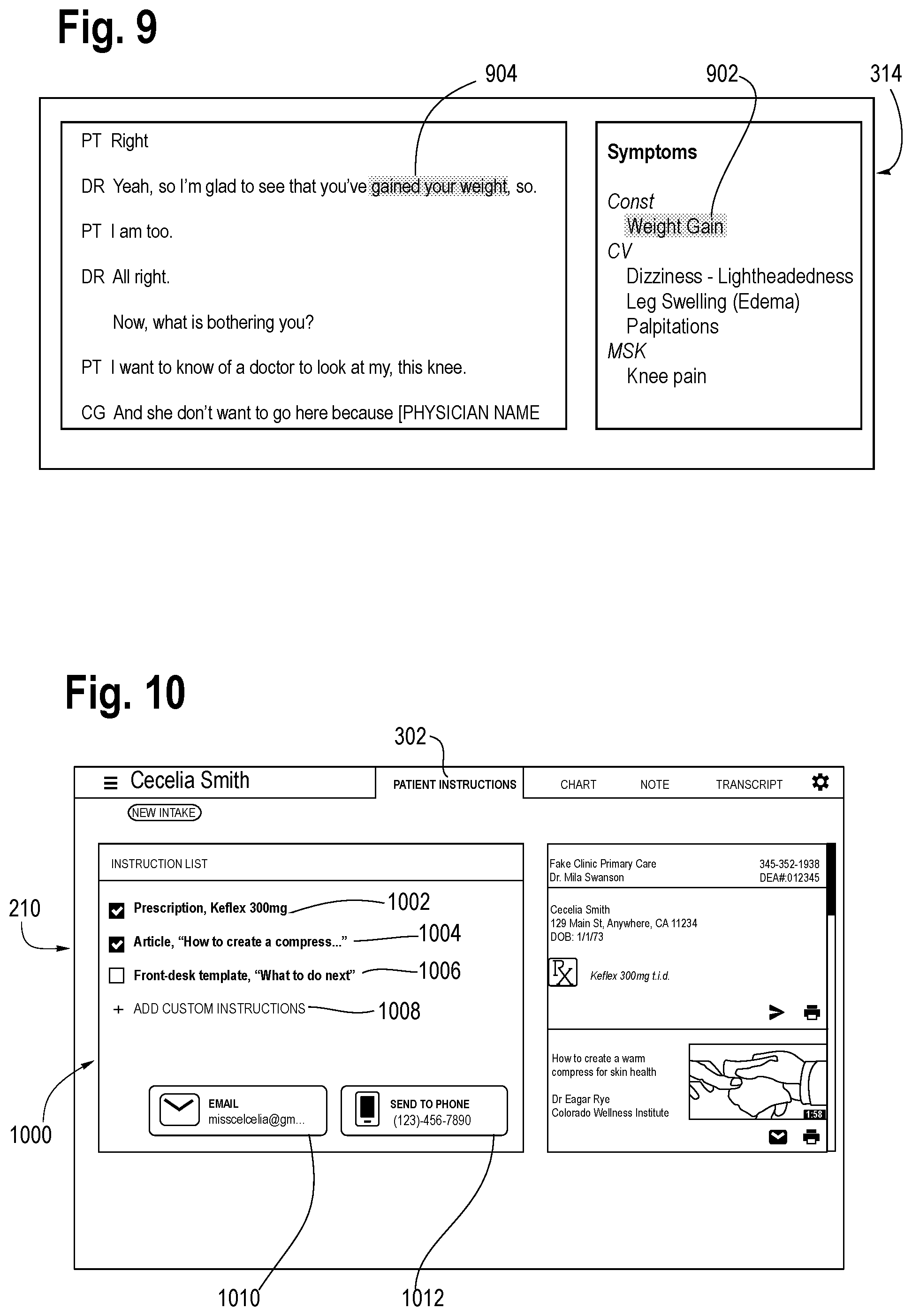 Patent US12322511 Figure 5 – Interface for patient-provider conversation and auto-generation of note or summary