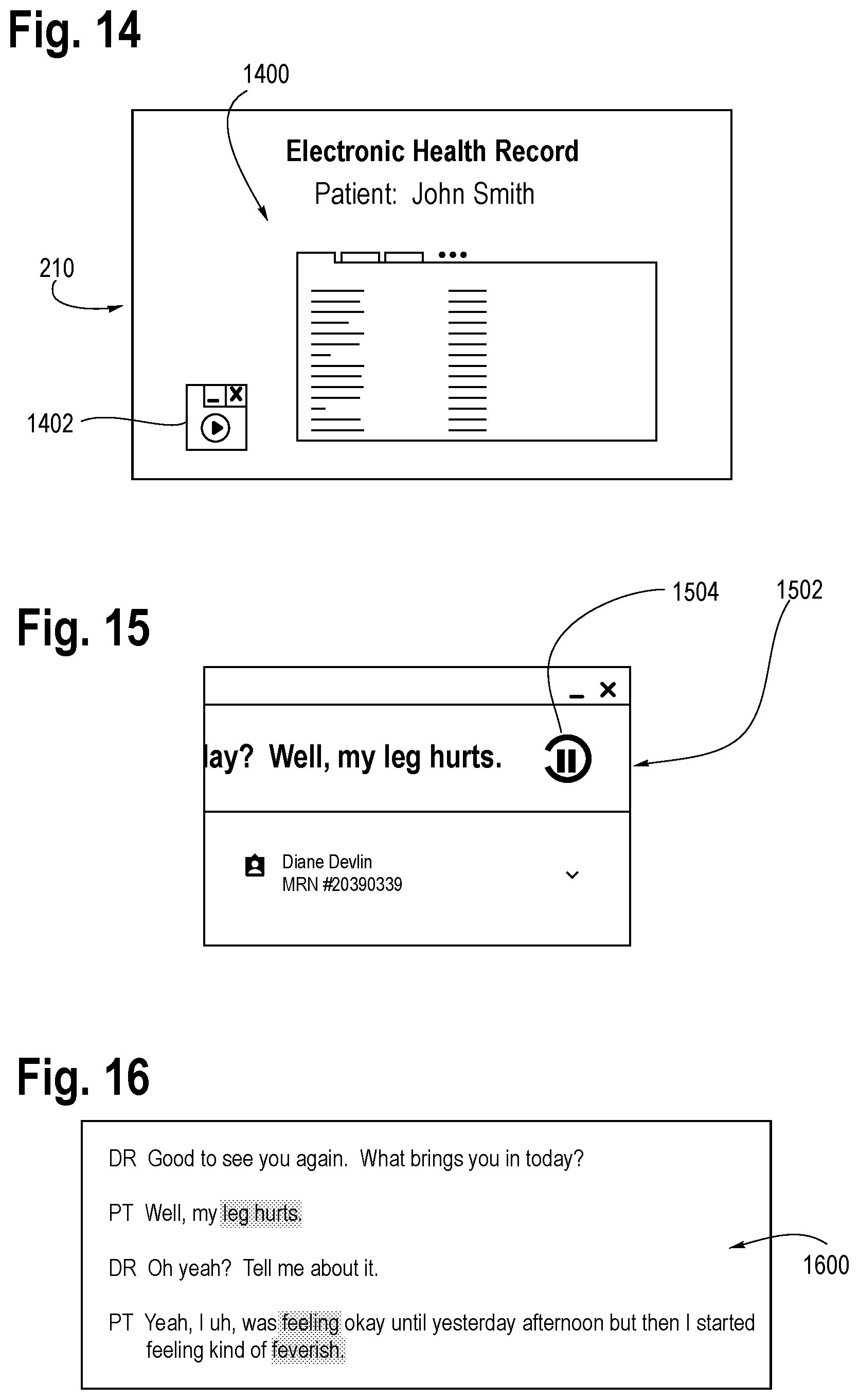 Patent US12322511 Figure 8 – Interface for patient-provider conversation and auto-generation of note or summary