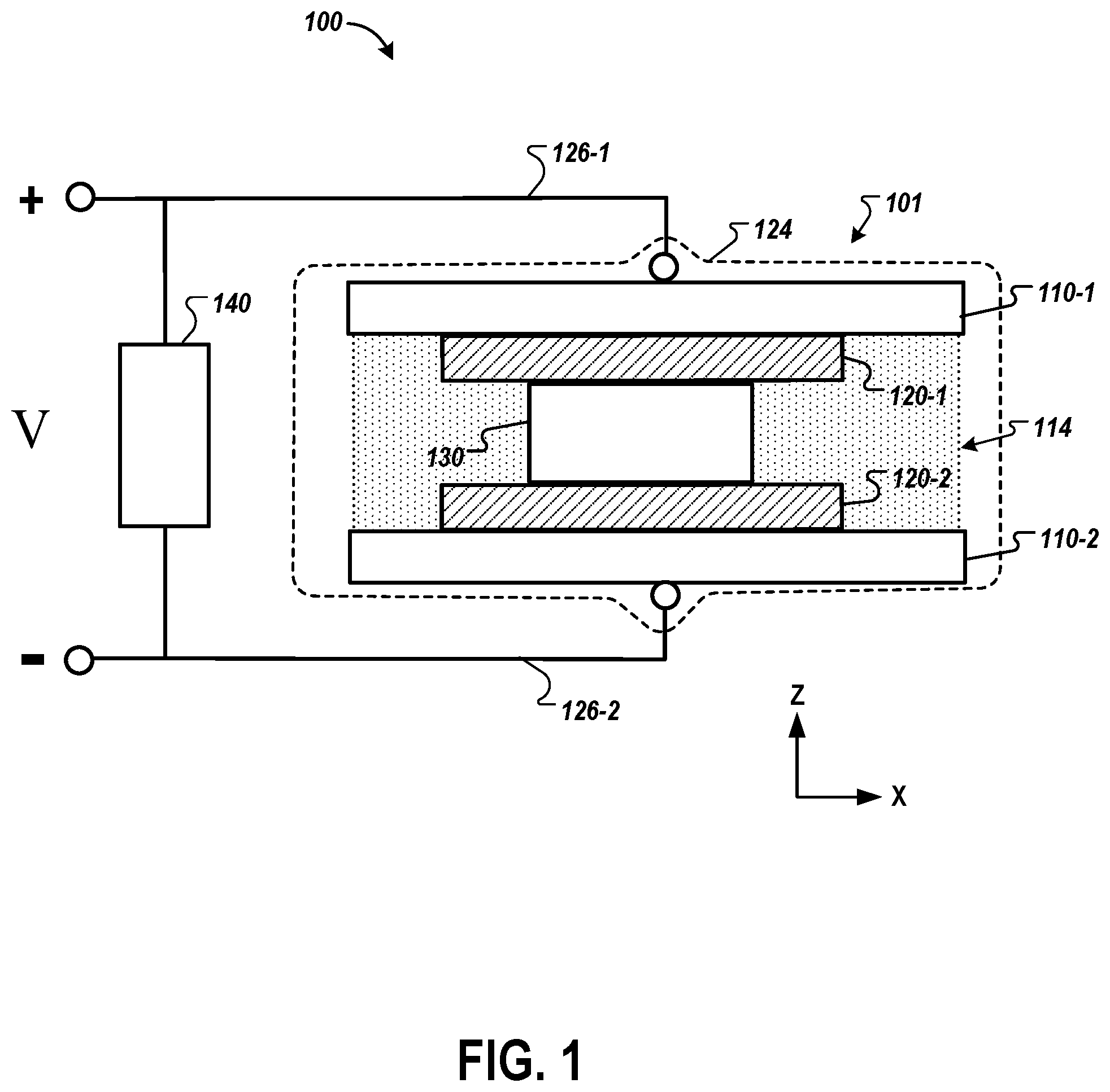 Patent US12322520 Figure 1 – High performance power sources integrating an ion media and radiation