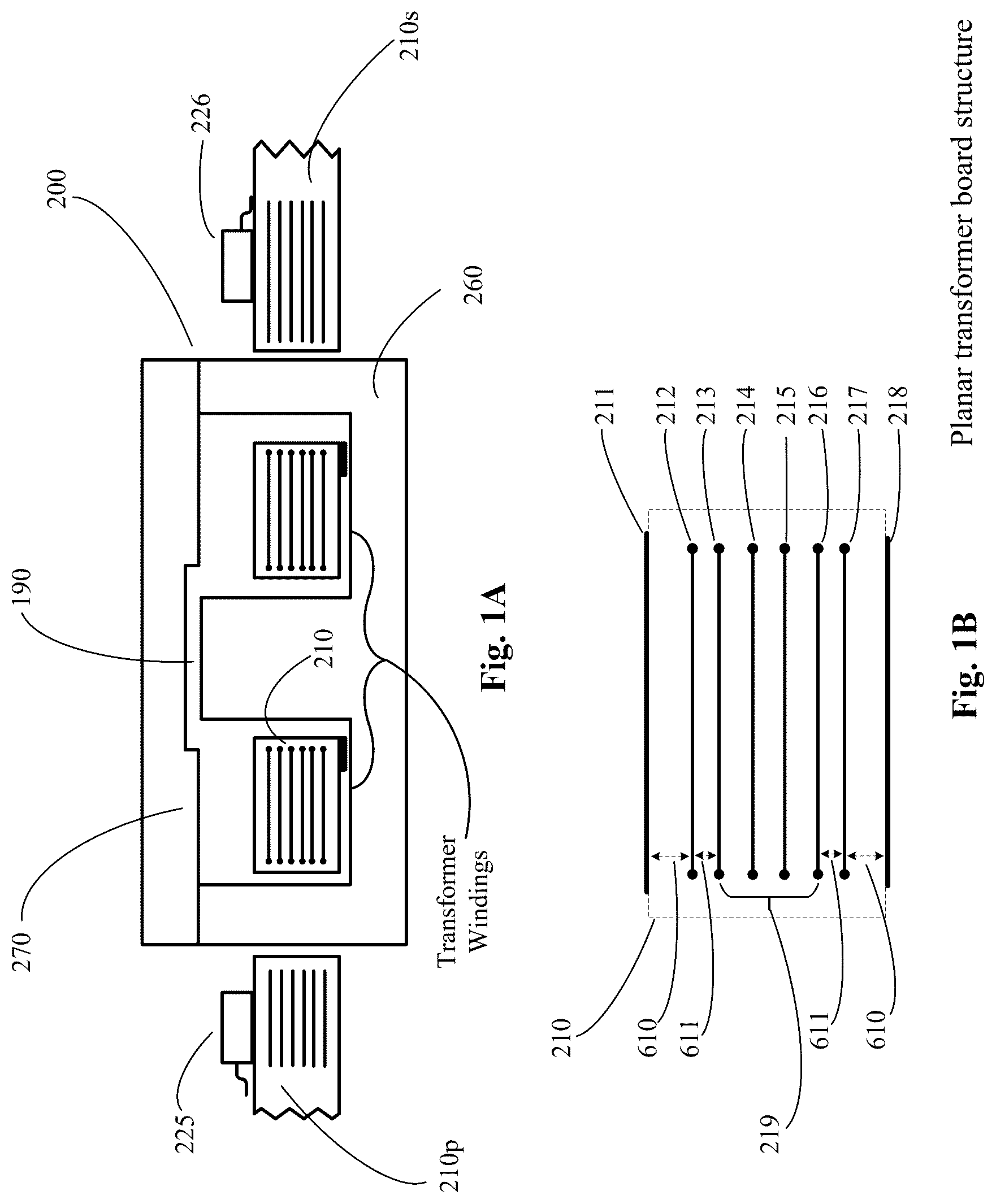 Patent US12322535 Figure 1 – Planar multilayer transformer with minimum noise injection in between primary and secondary winding