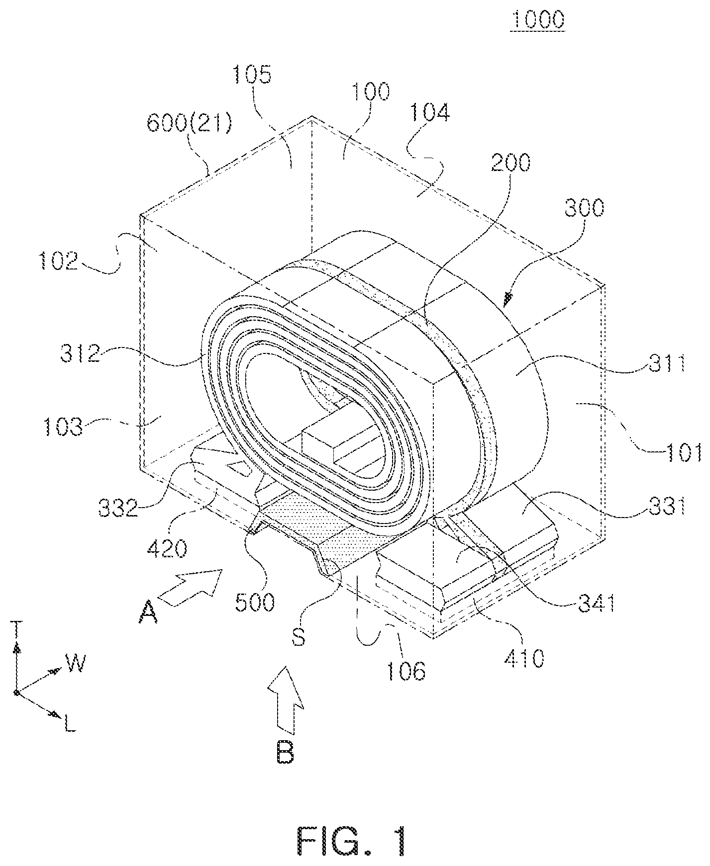 Patent US12322540 Figure 1 – Coil component
