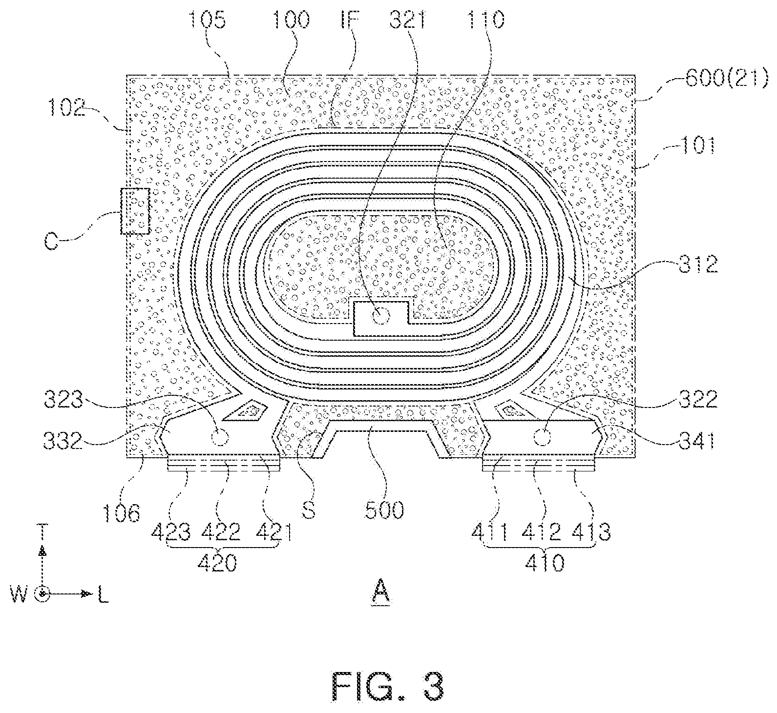 Patent US12322540 Figure 3 – Coil component