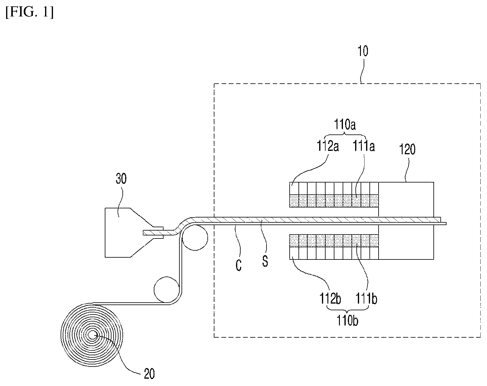 Patent US12322543 Figure 1 – Magnetic alignment device for anode, and anode manufacturing method using same