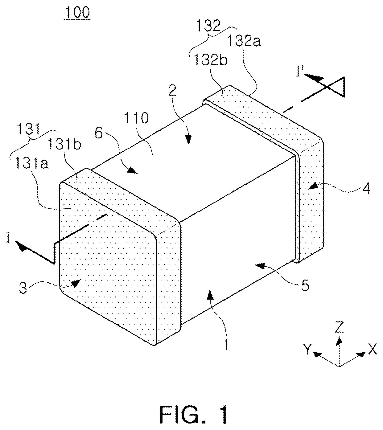 Patent US12322557 Figure 1 – Electronic component and board having the same mounted thereon