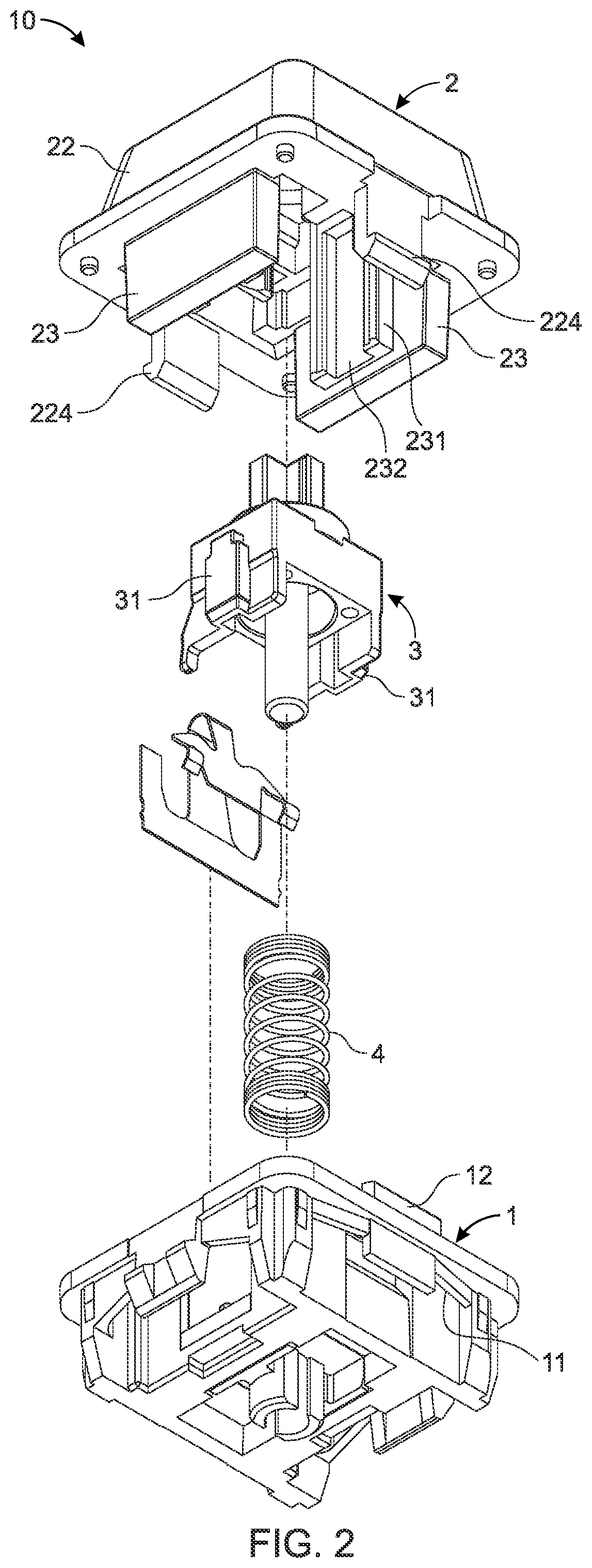 Patent US12322558 Figure 2 – Key structure with light-guiding function