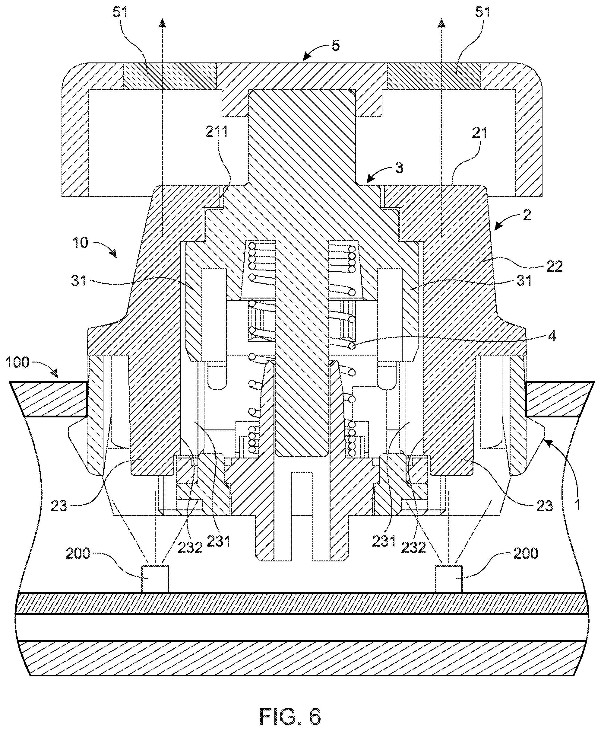 Patent US12322558 Figure 6 – Key structure with light-guiding function