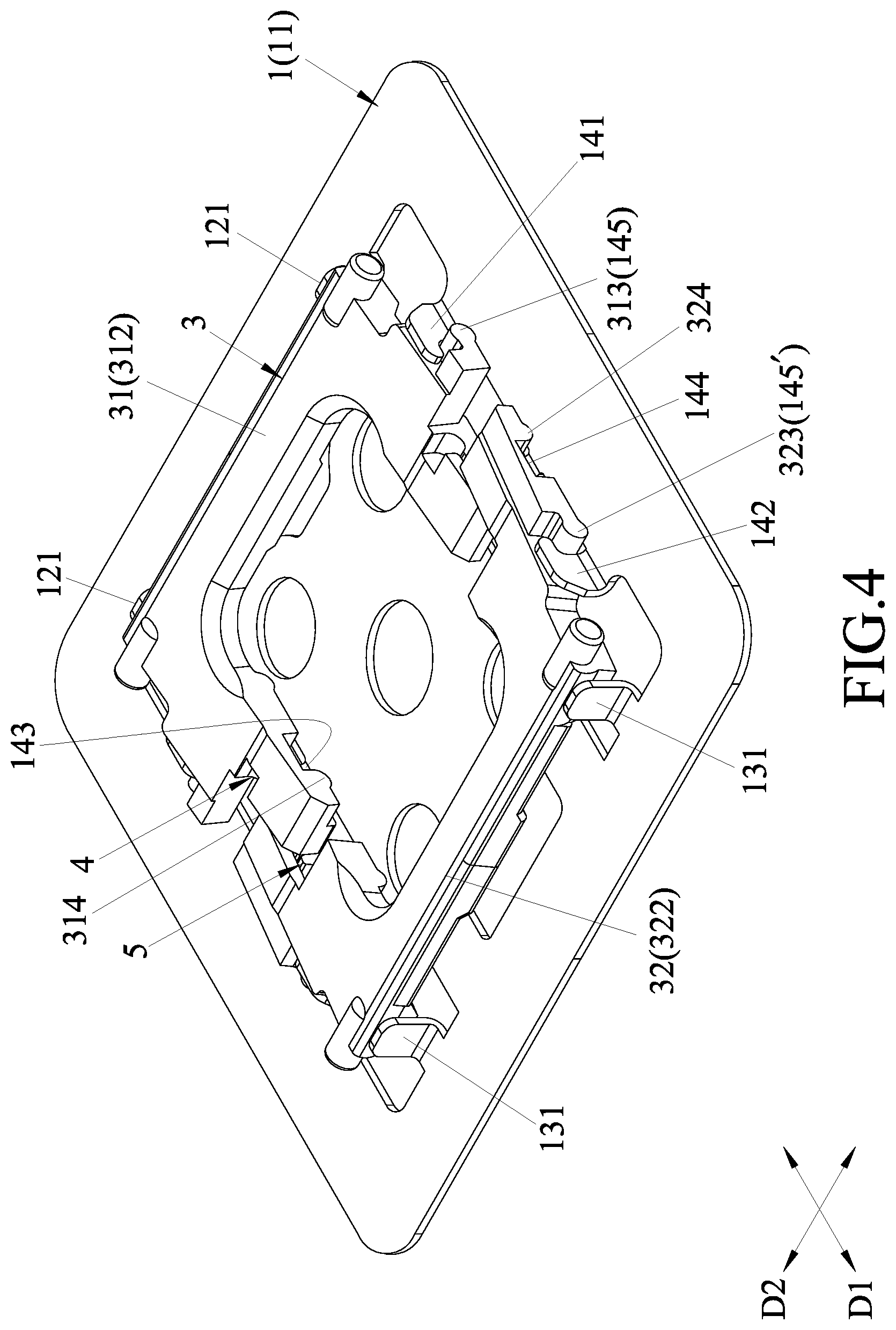 Patent US12322559 Figure 4 – Low-travel key device