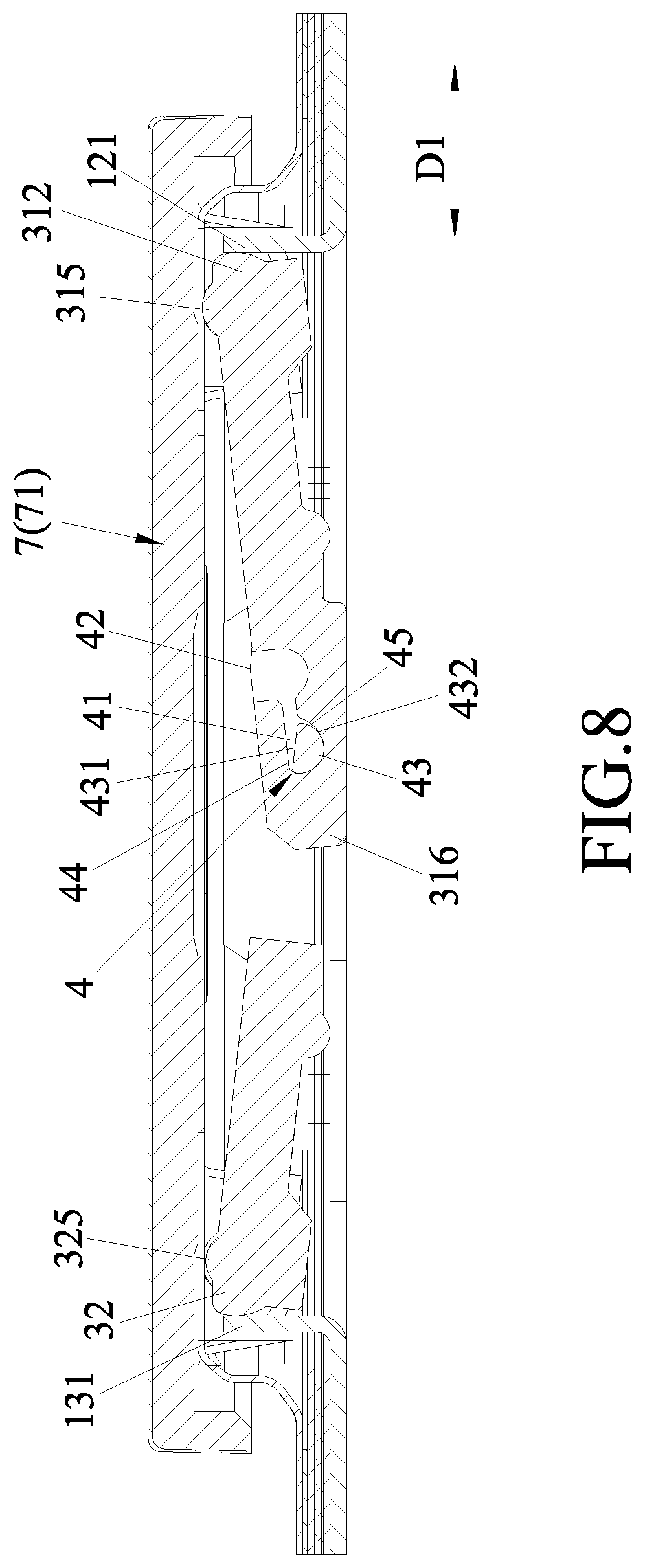 Patent US12322559 Figure 8 – Low-travel key device