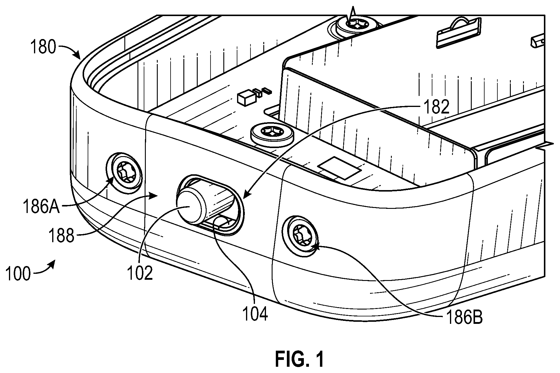 Patent US12322560 — Slide switch with elastomer web — Figure 1