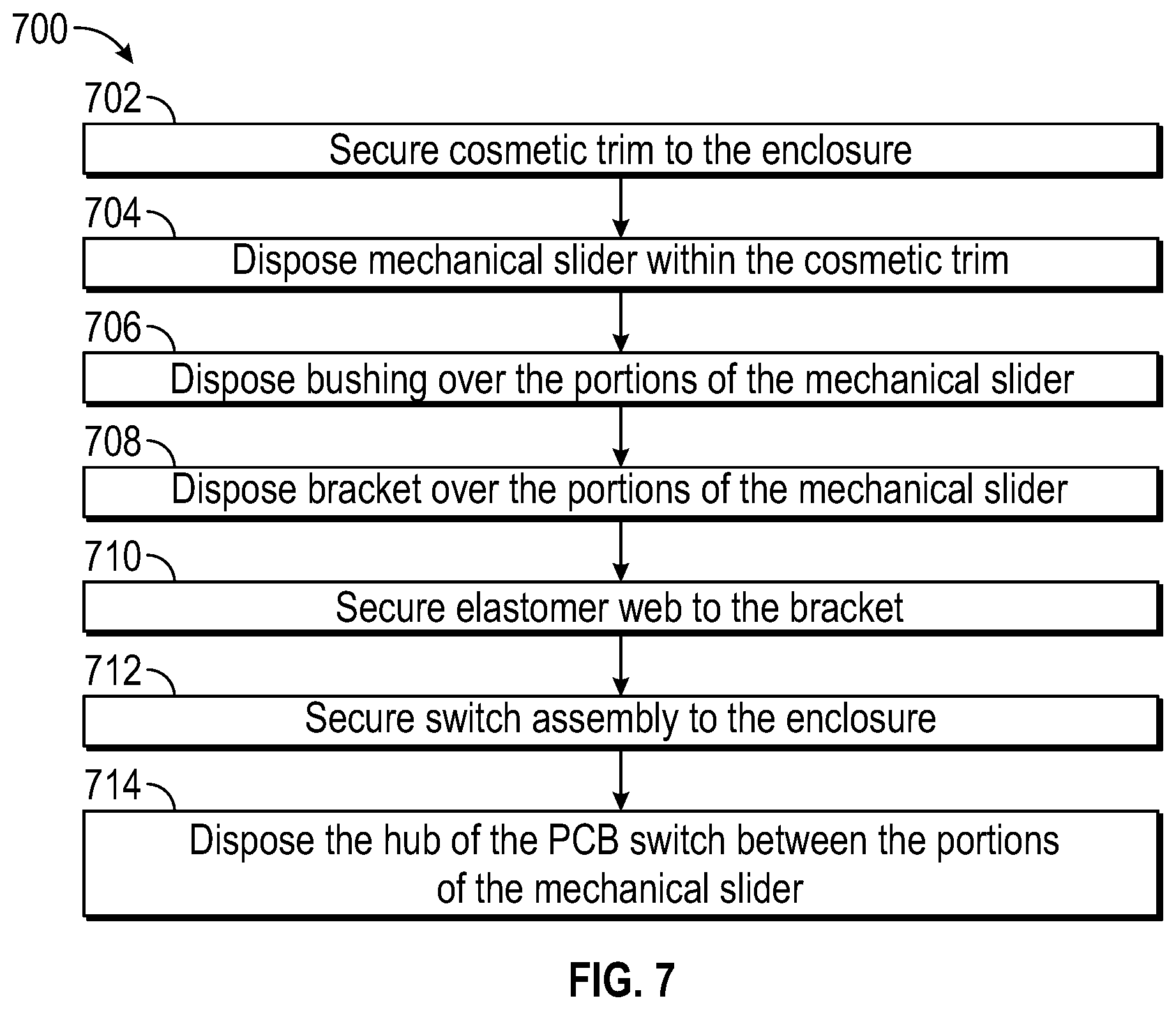 Patent US12322560 Figure 8 – Slide switch with elastomer web