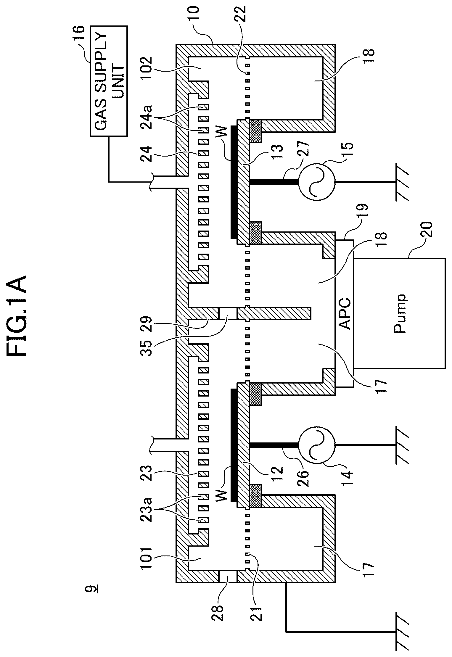 Patent US12322578 Figure 1 – Exhaust device, processing apparatus, and exhausting method