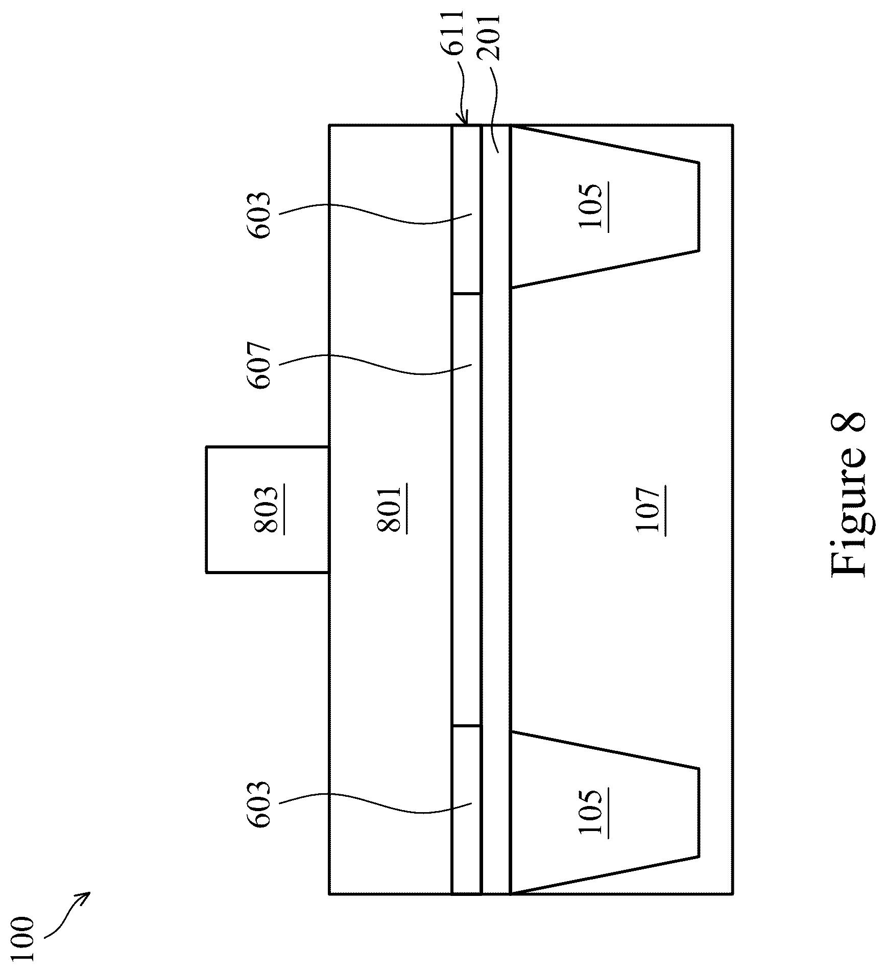 Patent US12322595 Figure 8 – Semiconductor devices devices including crystallized layer having multiple crystalline orientations and methods of manufacture