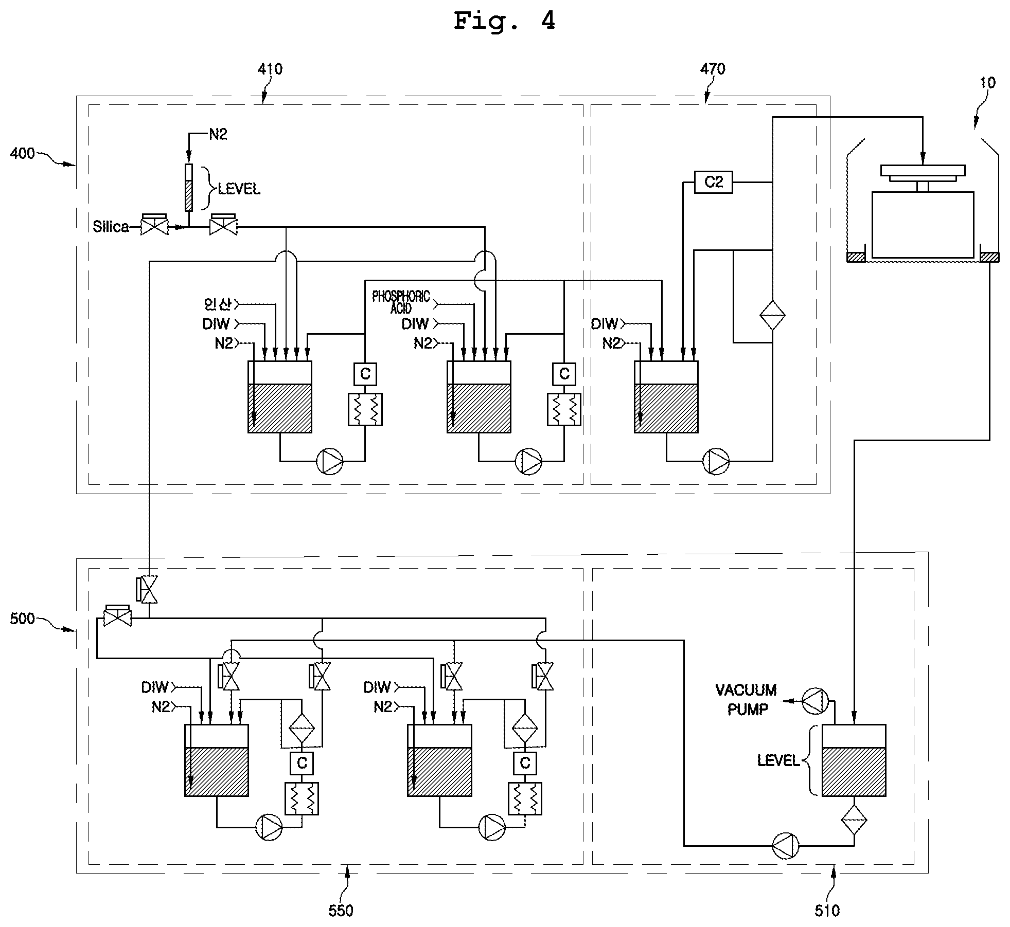 Patent US12322610 Figure 4 – Processing liquid supply apparatus and method of removing solids from processing liquid supply apparatus