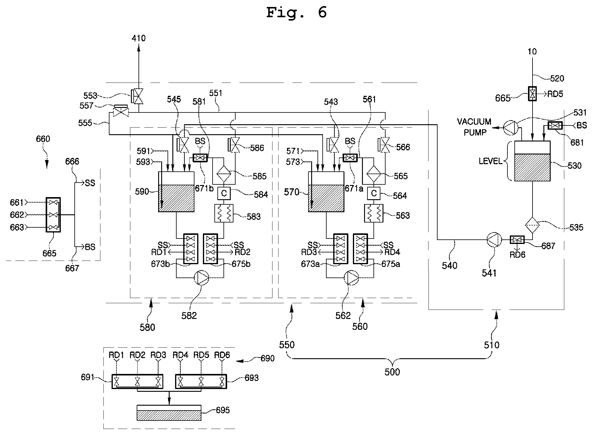 Patent US12322610 Figure 6 – Processing liquid supply apparatus and method of removing solids from processing liquid supply apparatus