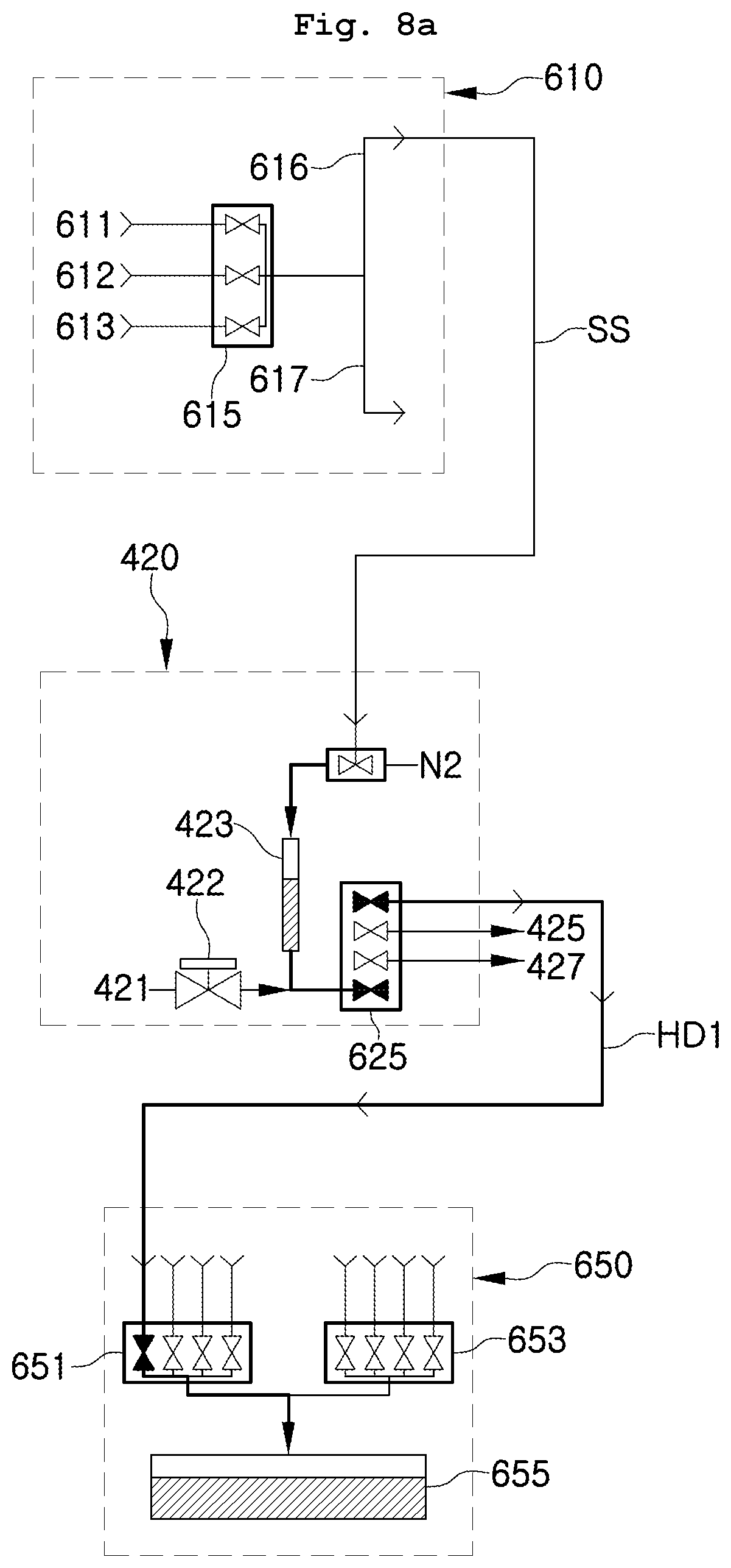 Patent US12322610 Figure 8 – Processing liquid supply apparatus and method of removing solids from processing liquid supply apparatus
