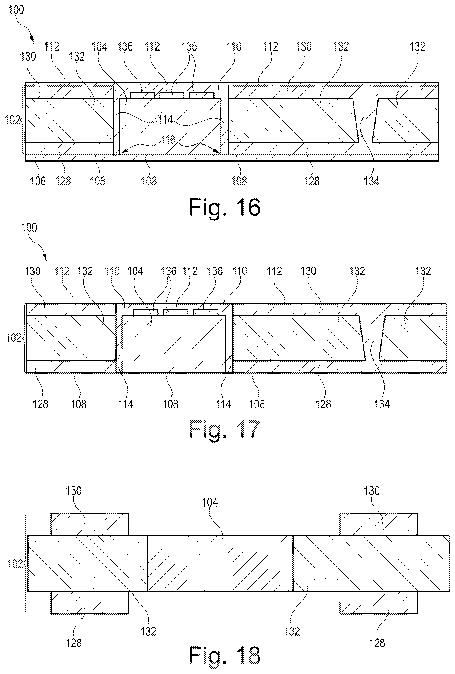 Patent US12322622 Figure 6 – Component carrier with gap around component core and filled with first material in bottom portion and with second material in top portion