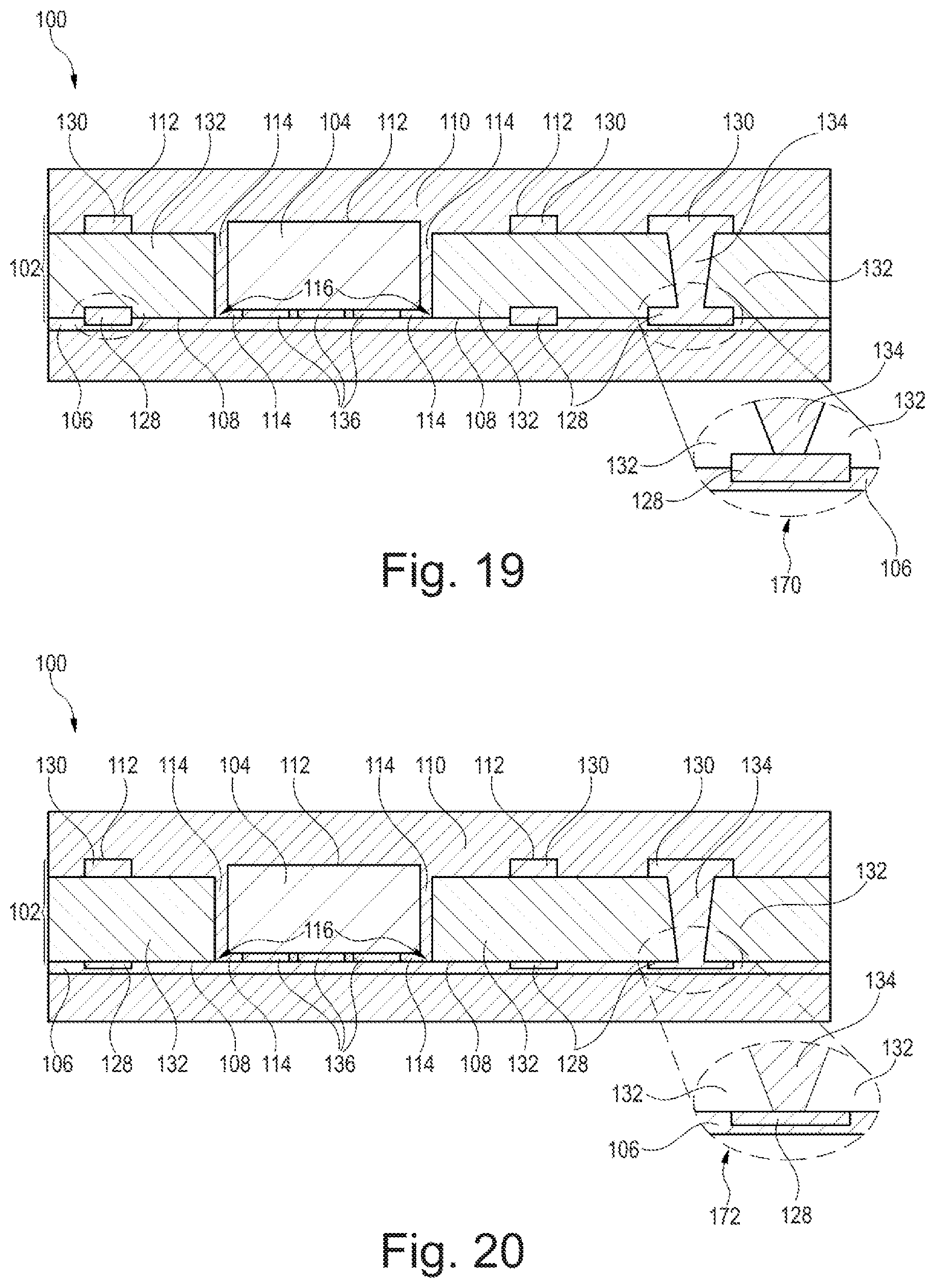 Patent US12322622 Figure 7 – Component carrier with gap around component core and filled with first material in bottom portion and with second material in top portion