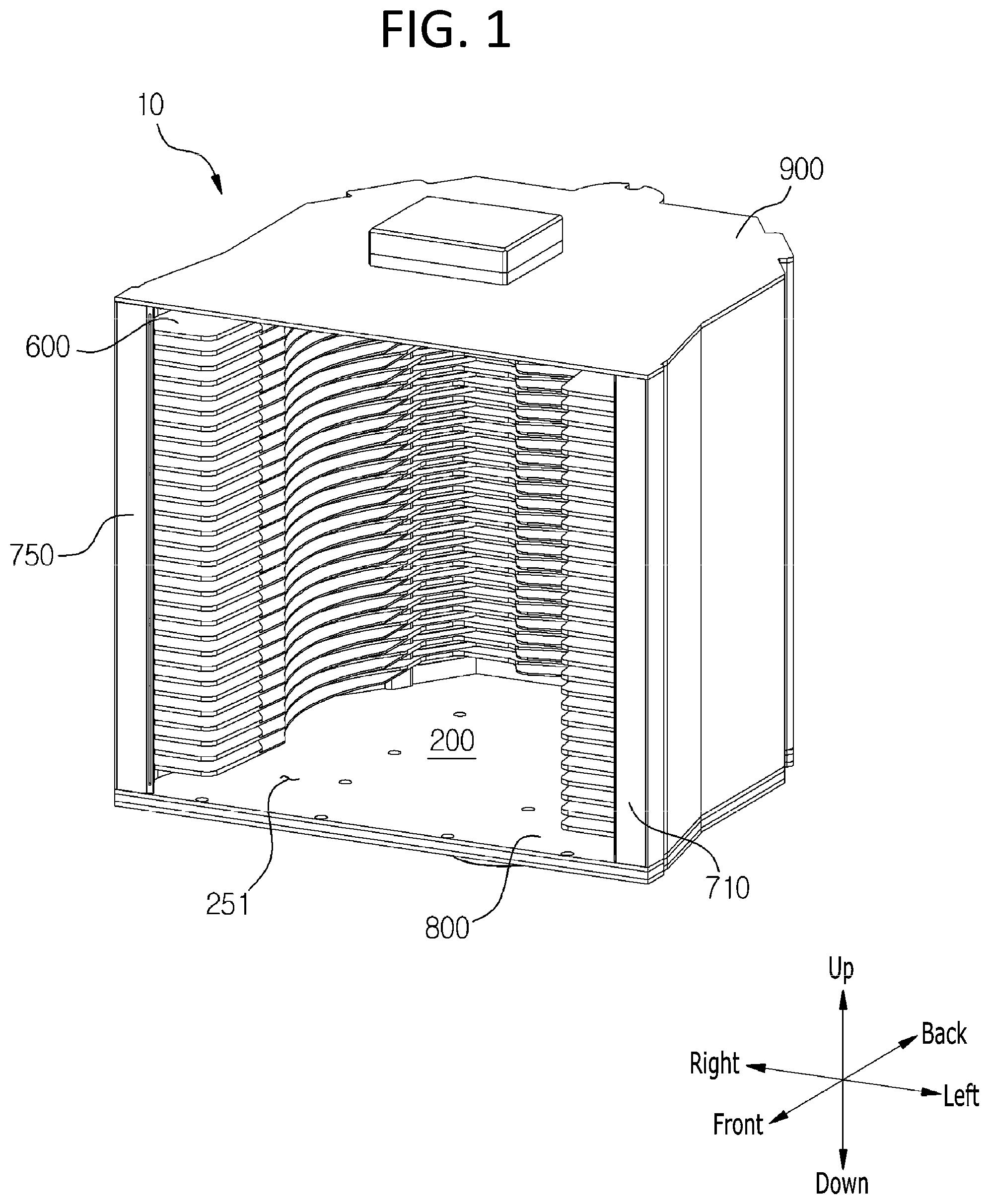 Patent US12322626 — Container for storing wafer — Figure 1