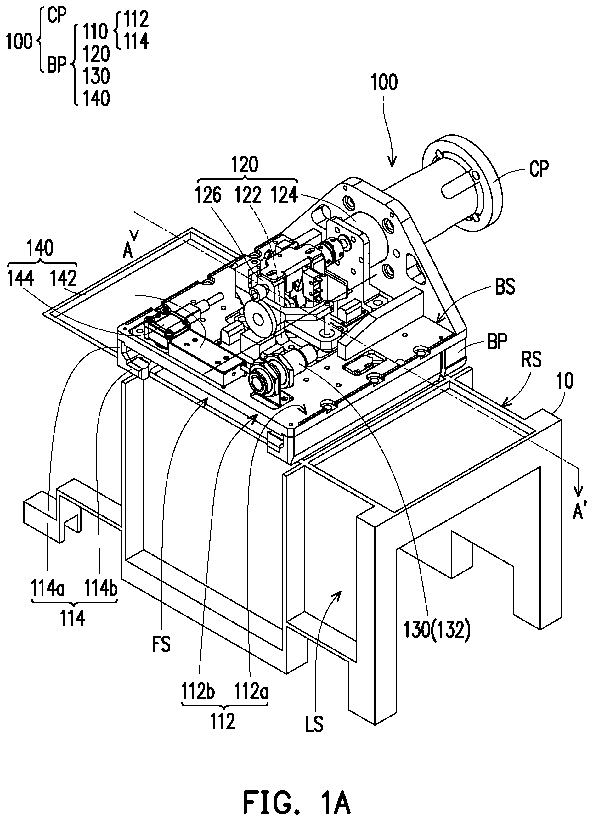 Patent US12322628 — Apparatus and method for automated wafer carrier handling — Figure 1