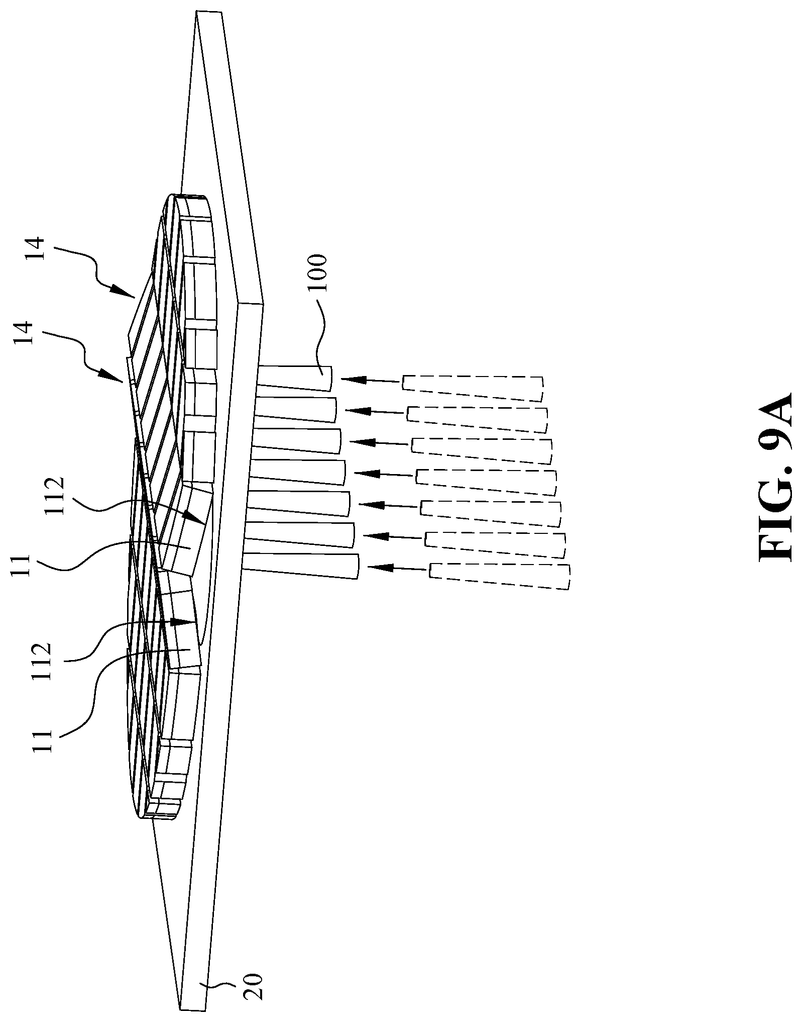 Patent US12322639 Figure 11 – Hybrid bond method for fixing dies