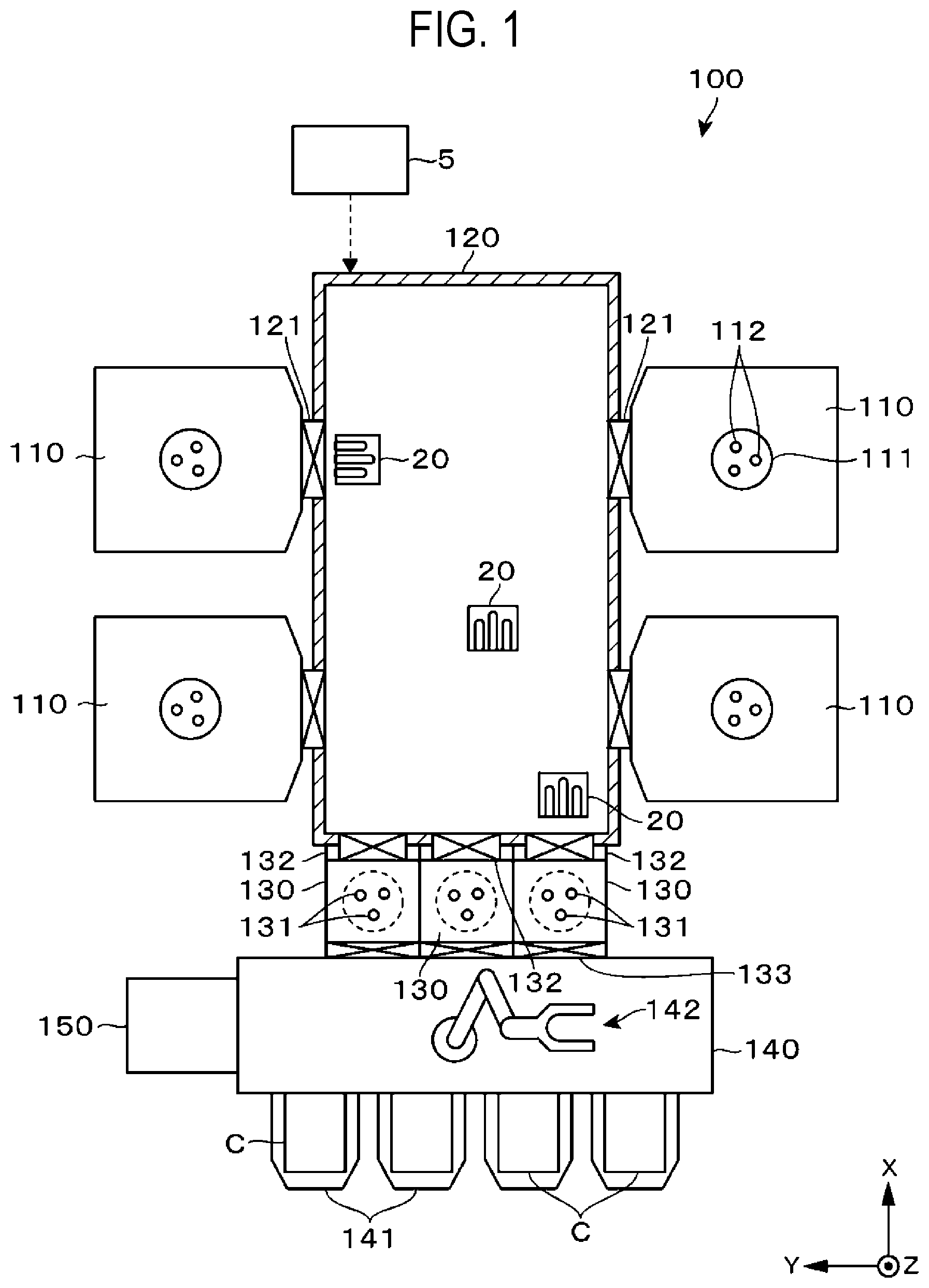 Patent US12322642 Figure 1 – Substrate transfer device and substrate transfer method