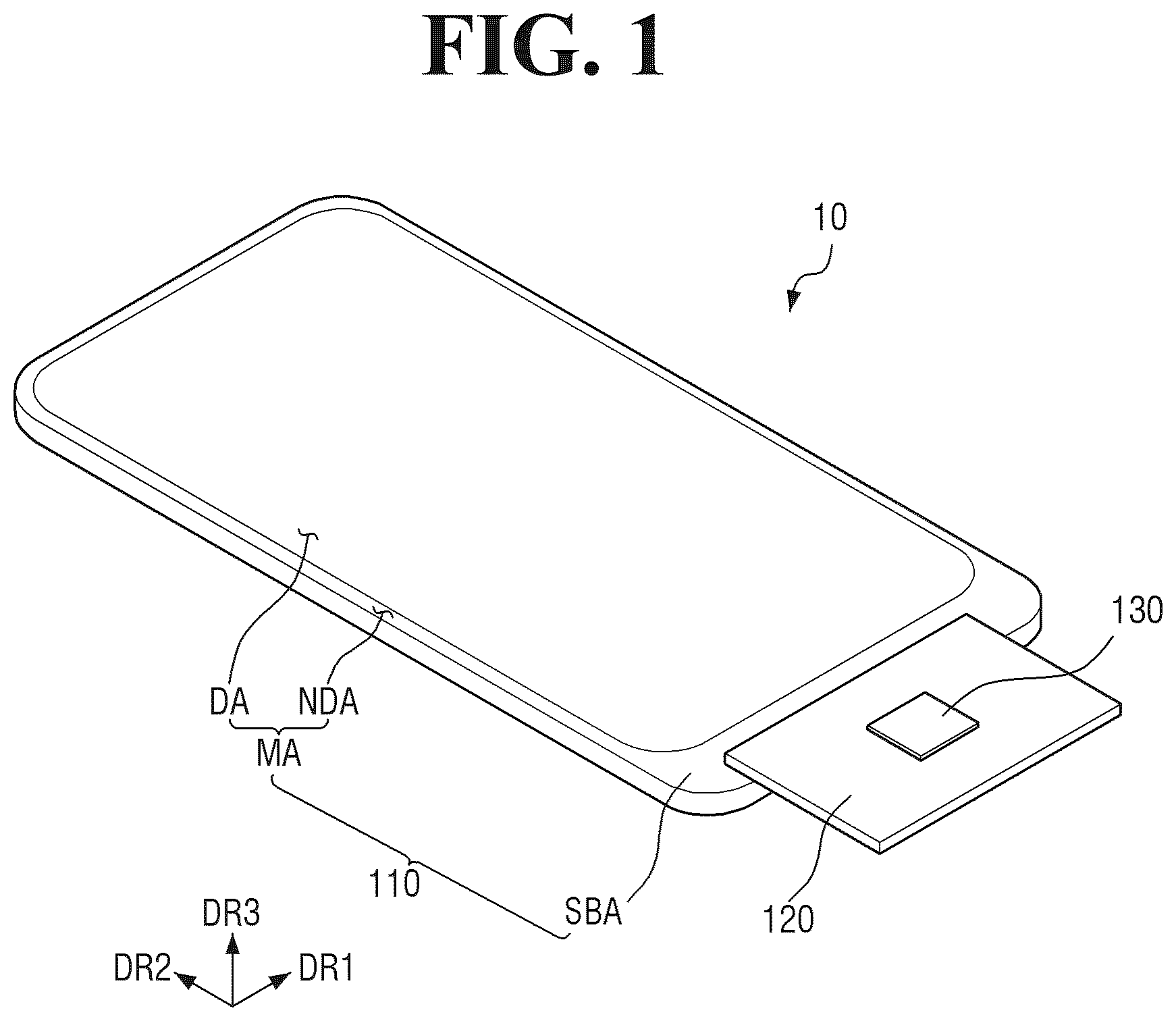 Patent US12322663 Figure 1 – Display device and method of fabricating the same