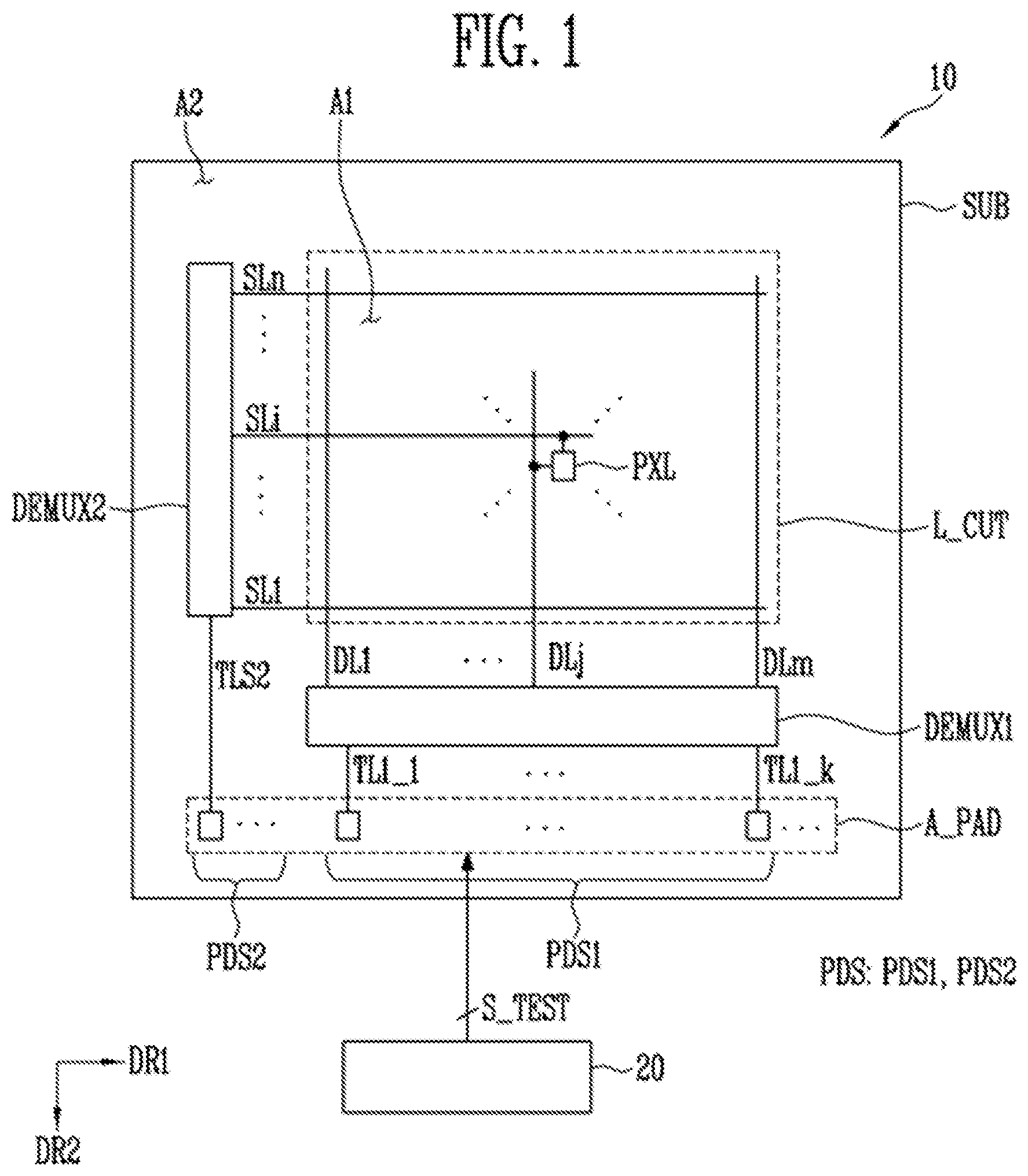 Patent US12322664 — Display panel and test method thereof — Figure 1