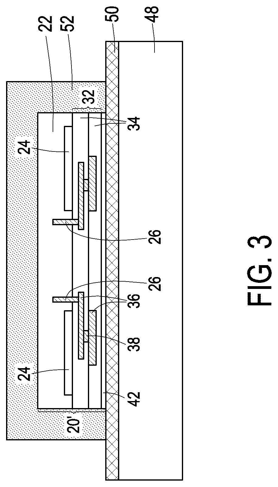 Patent US12322673 Figure 3 – 3DIC with heat dissipation structure and warpage control