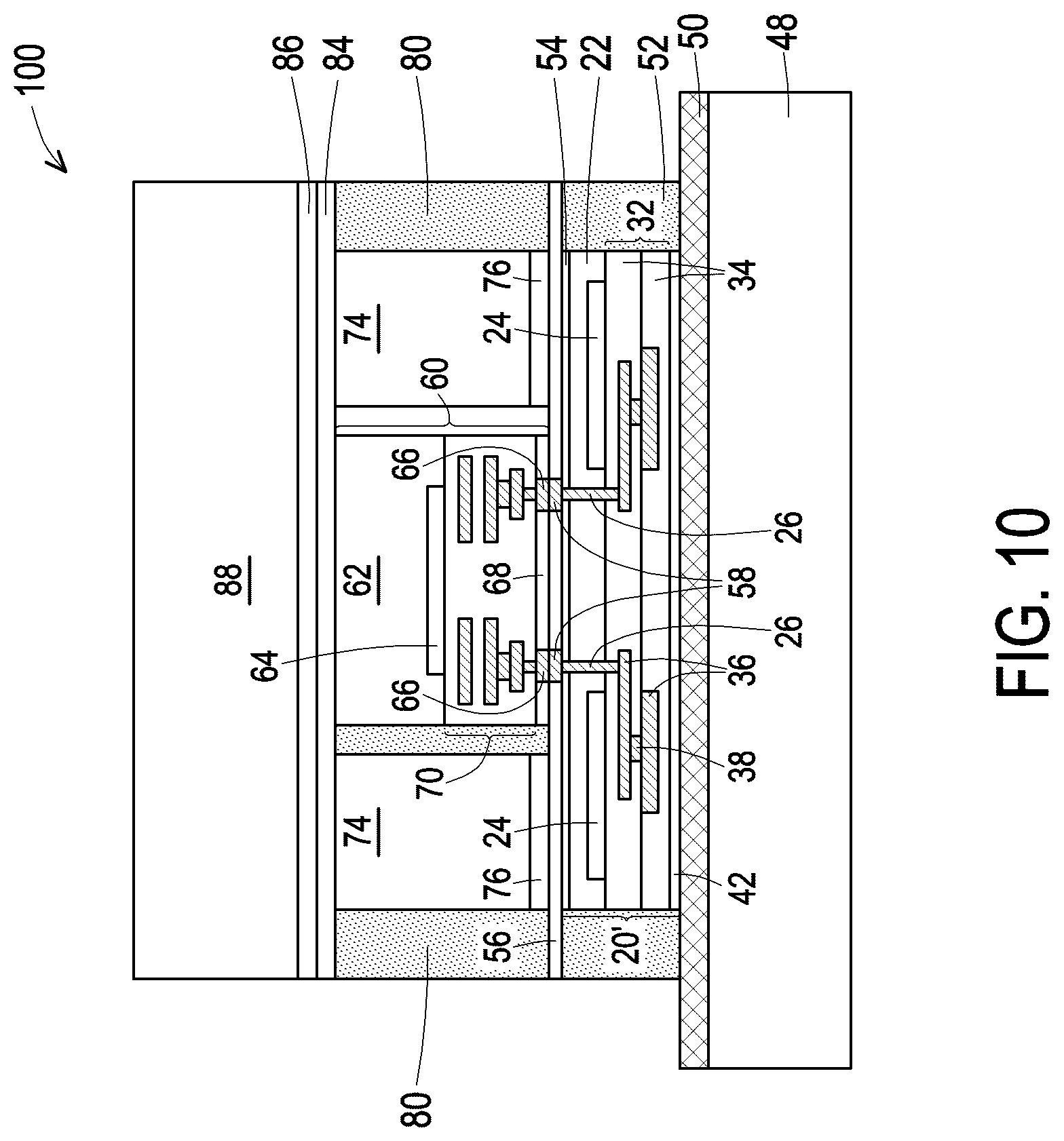 Patent US12322673 Figure 8 – 3DIC with heat dissipation structure and warpage control