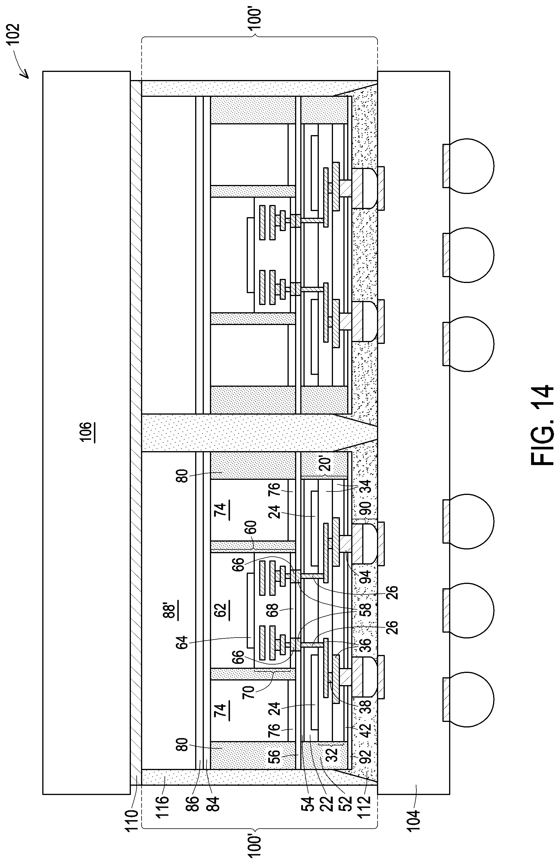Patent US12322673 Figure 12 – 3DIC with heat dissipation structure and warpage control