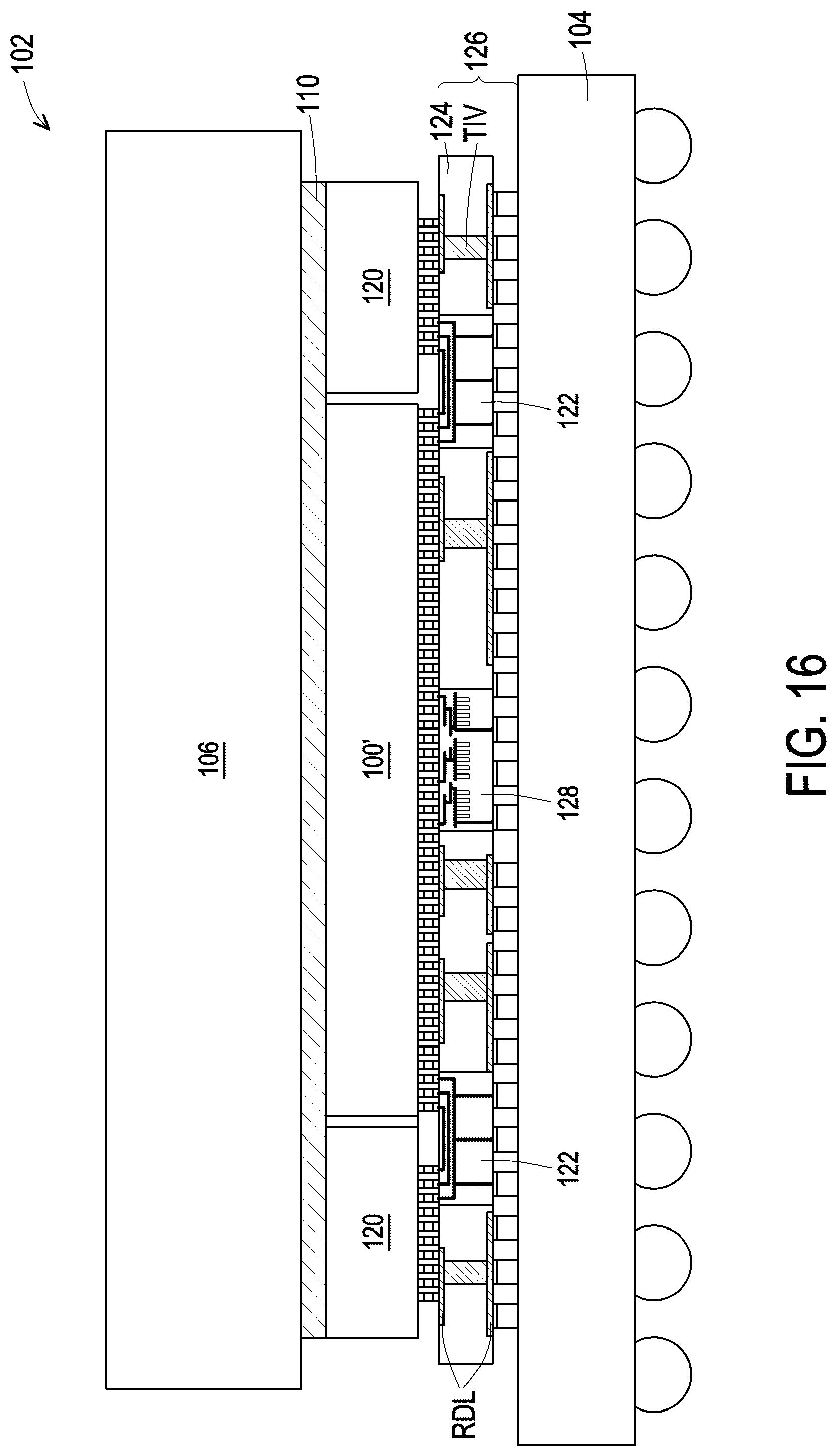 Patent US12322673 Figure 14 – 3DIC with heat dissipation structure and warpage control