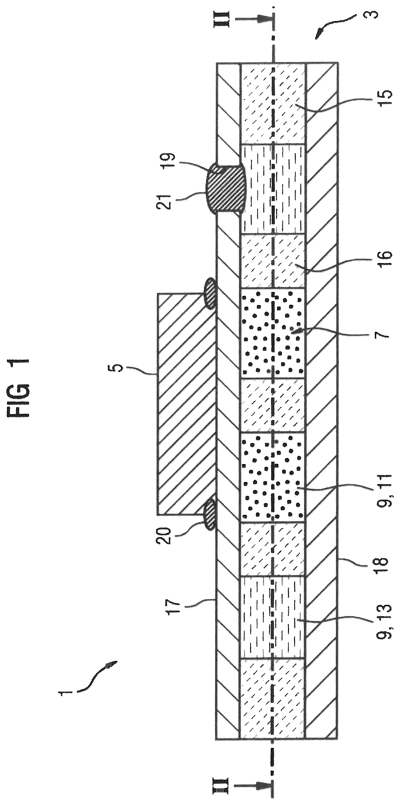 Patent US12322675 Figure 1 – Electronic module comprising a pulsating heat pipe