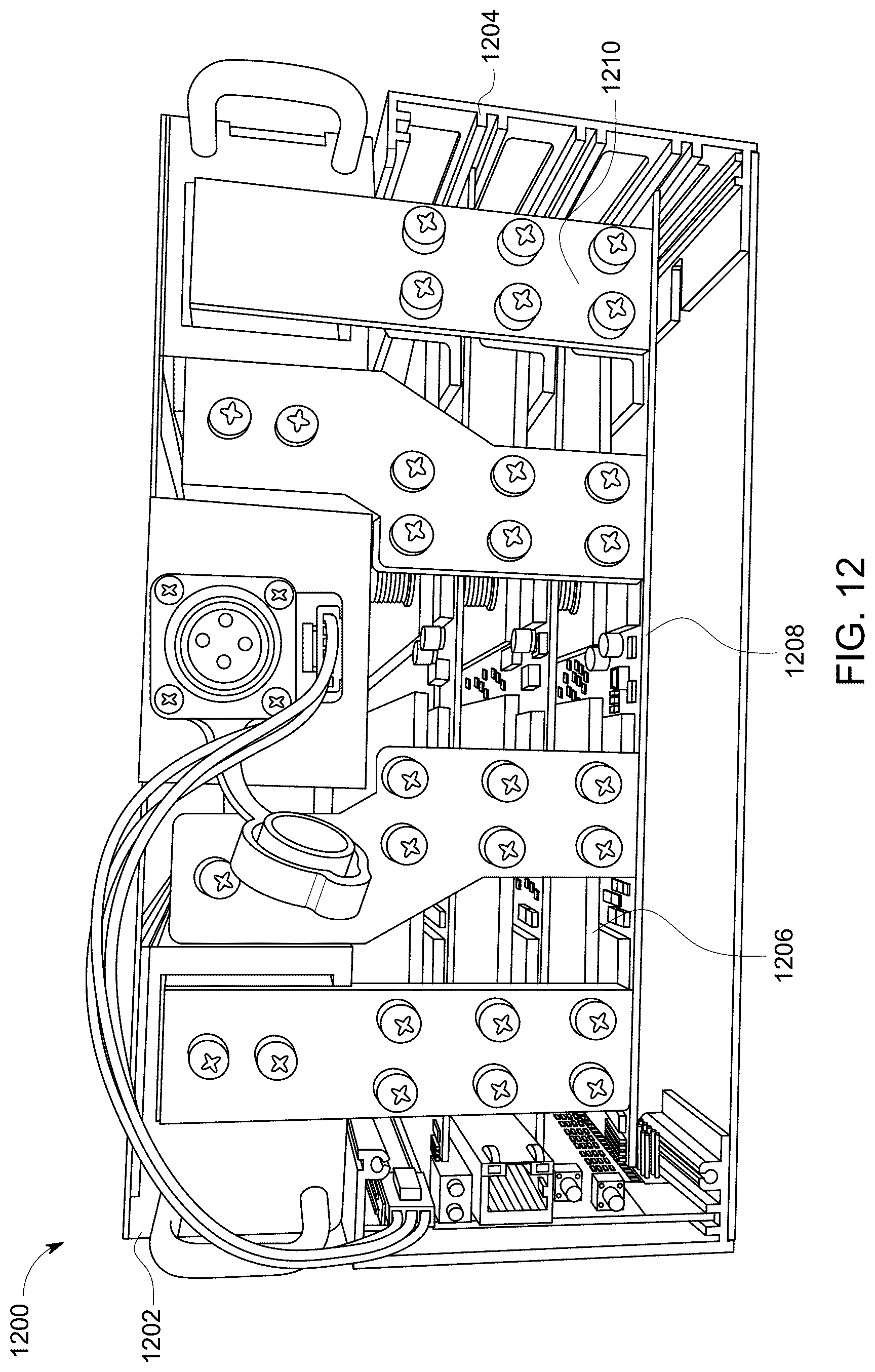 Patent US12322676 Figure 16 – Baffles for electronic circuits immersed in cooling fluid in a tank