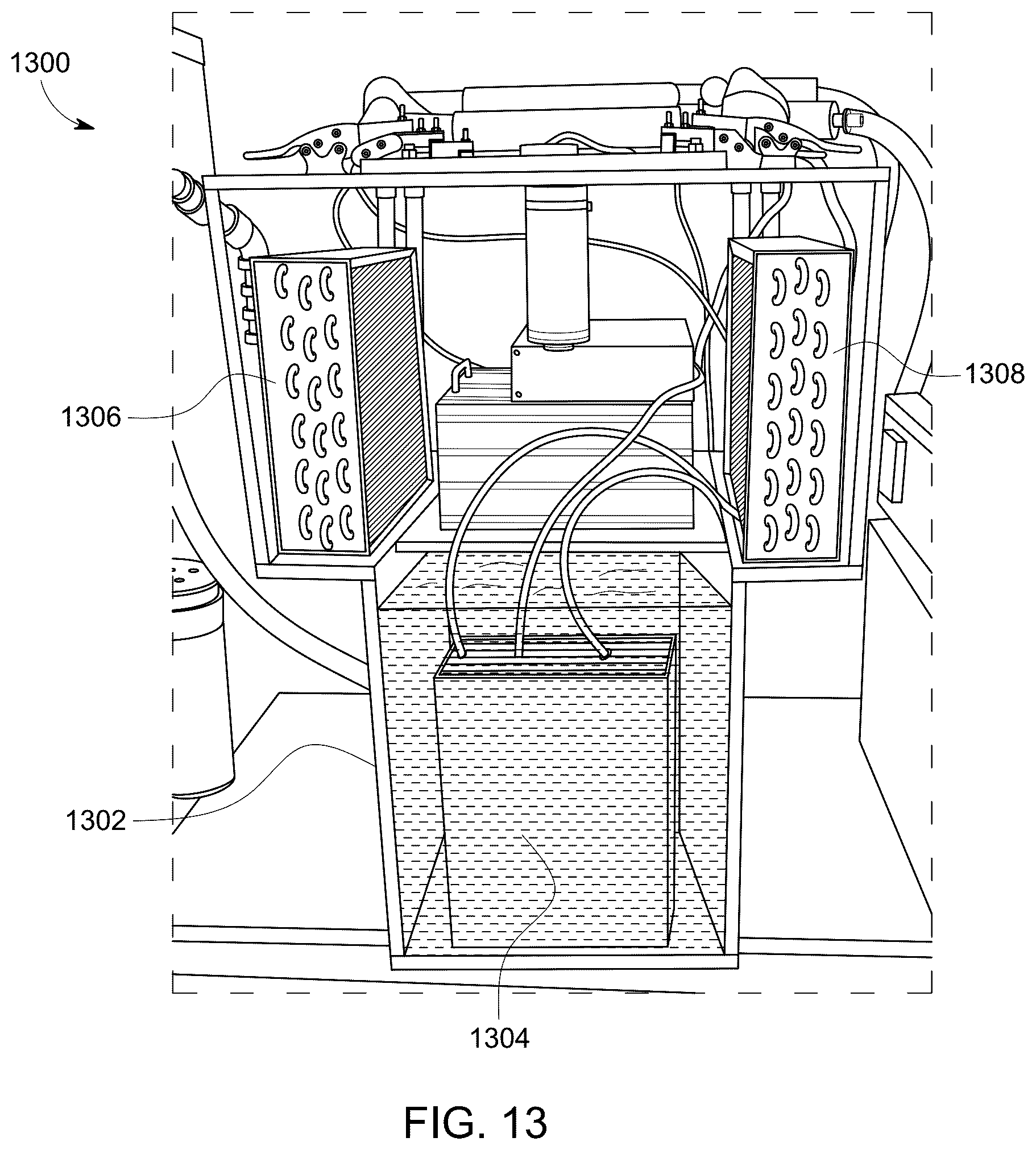 Patent US12322676 Figure 17 – Baffles for electronic circuits immersed in cooling fluid in a tank
