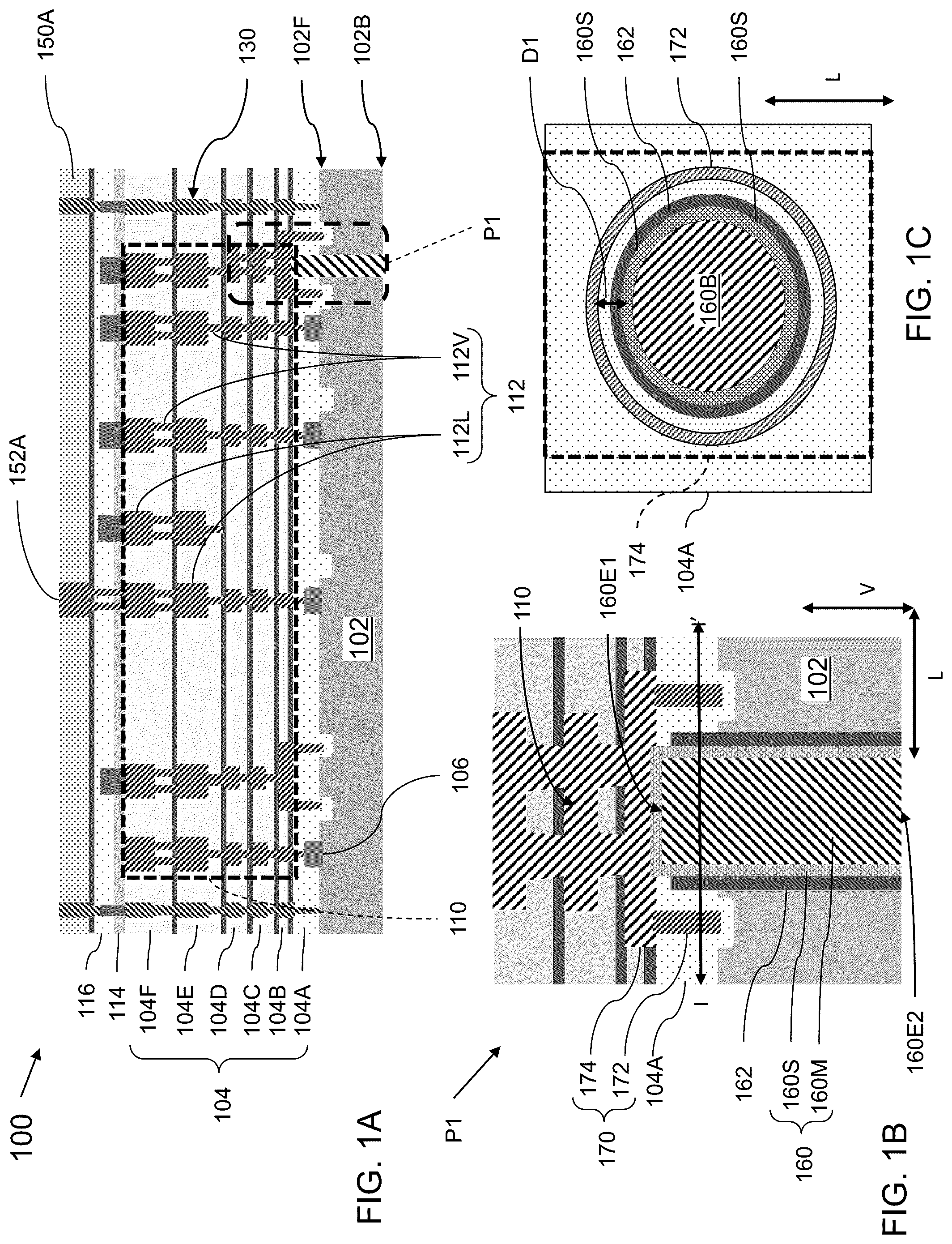 Patent US12322679 Figure 1 – Semiconductor die including through substrate via barrier structure and methods for forming the same