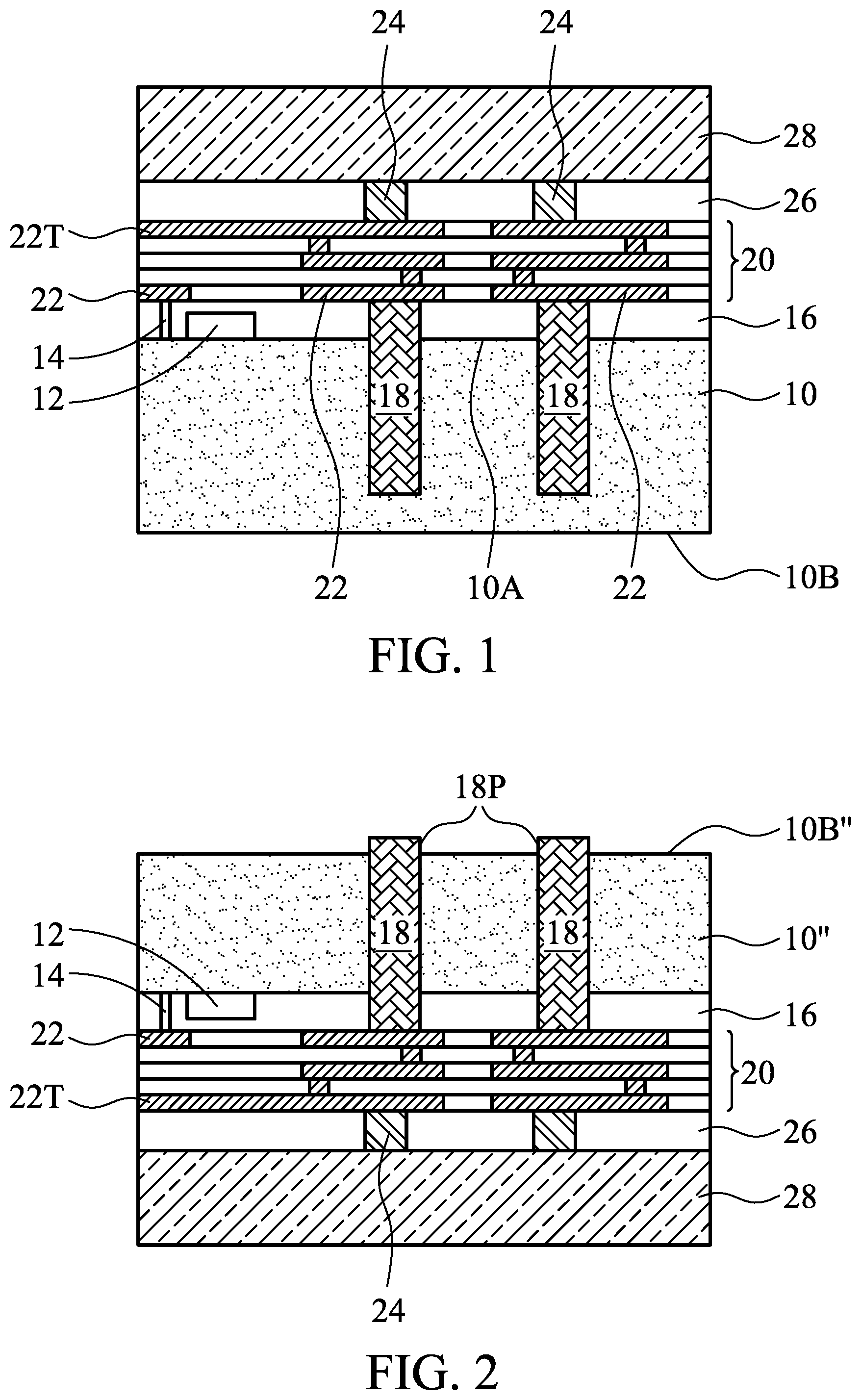 Patent US12322680 Figure 1 – Semiconductor device having backside interconnect structure on through substrate via