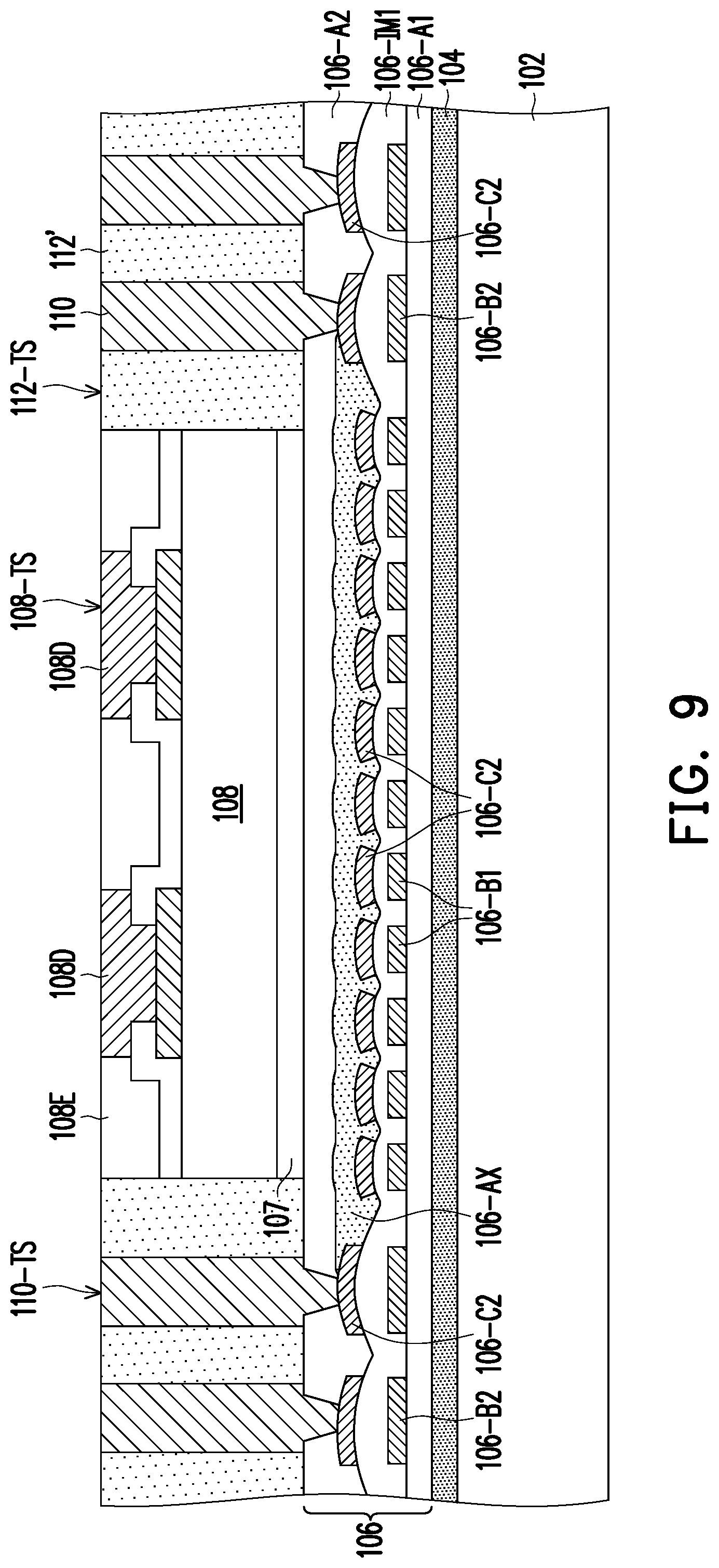 Patent US12322688 Figure 8 – Package structure including auxiliary dielectric portion