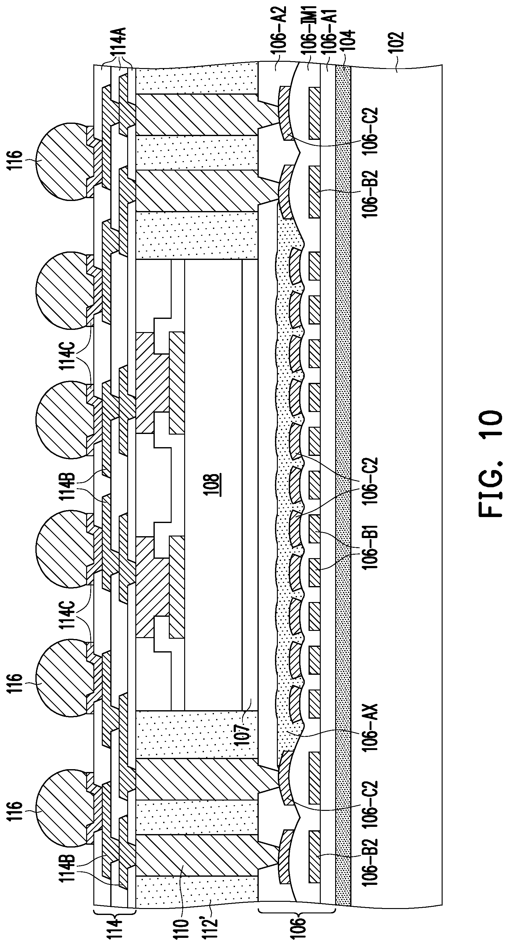 Patent US12322688 Figure 9 – Package structure including auxiliary dielectric portion