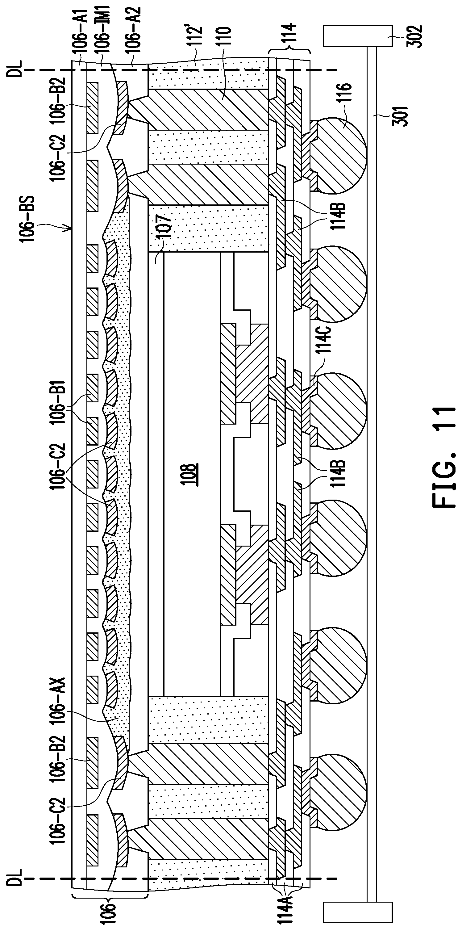Patent US12322688 Figure 10 – Package structure including auxiliary dielectric portion