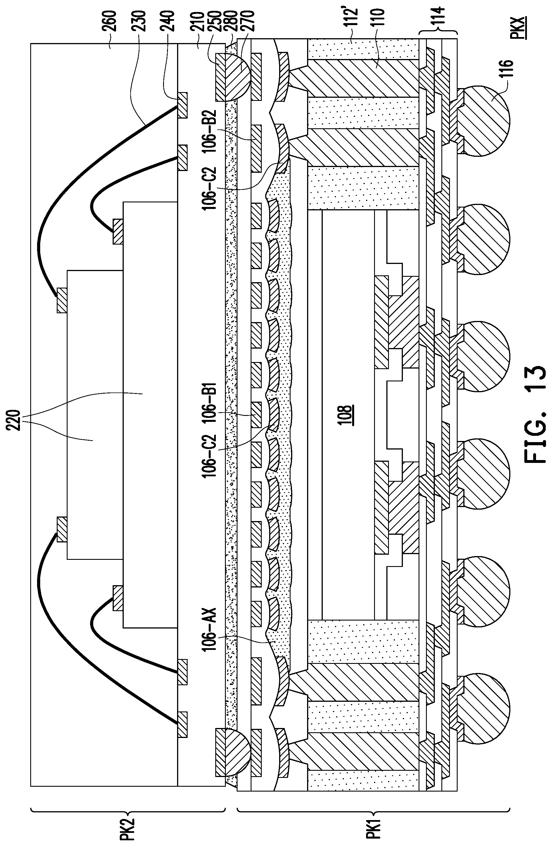 Patent US12322688 Figure 12 – Package structure including auxiliary dielectric portion