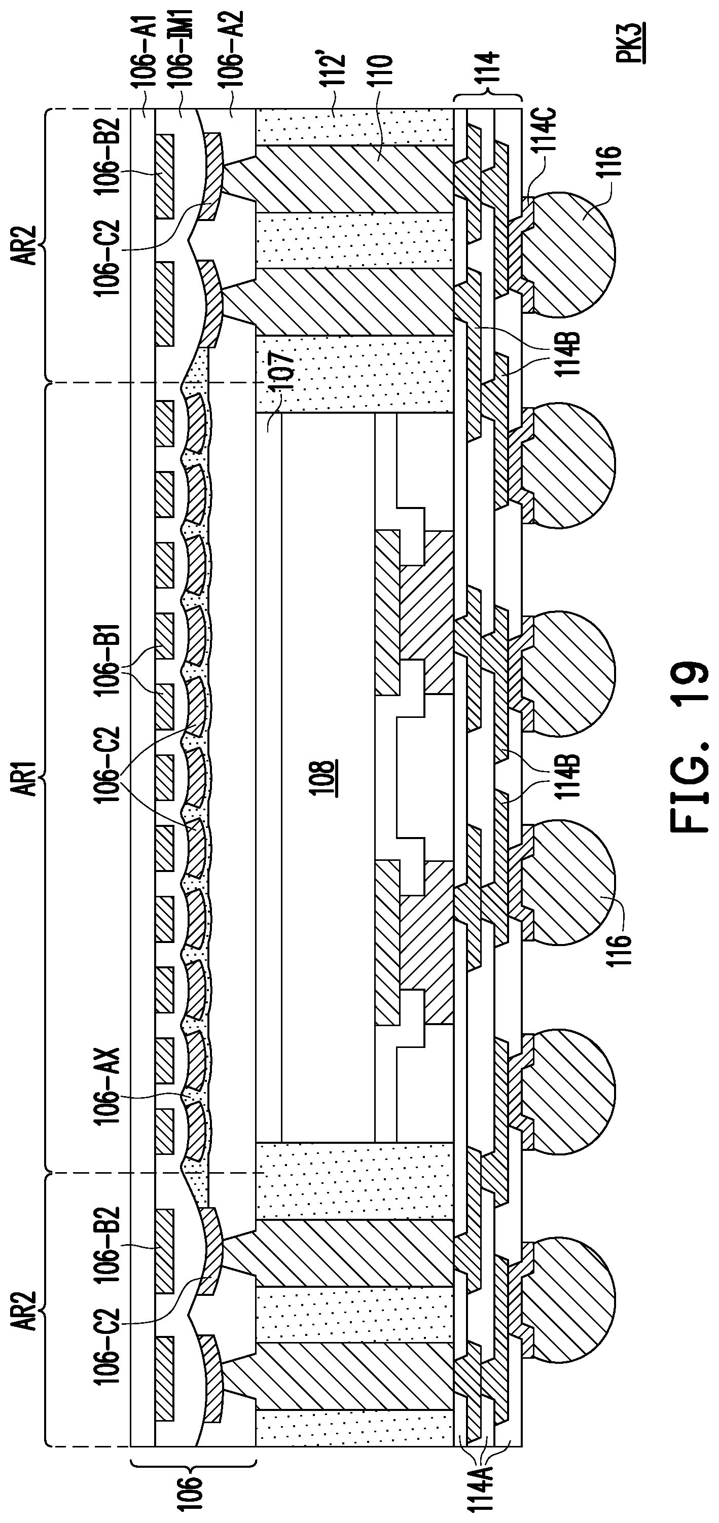 Patent US12322688 Figure 18 – Package structure including auxiliary dielectric portion