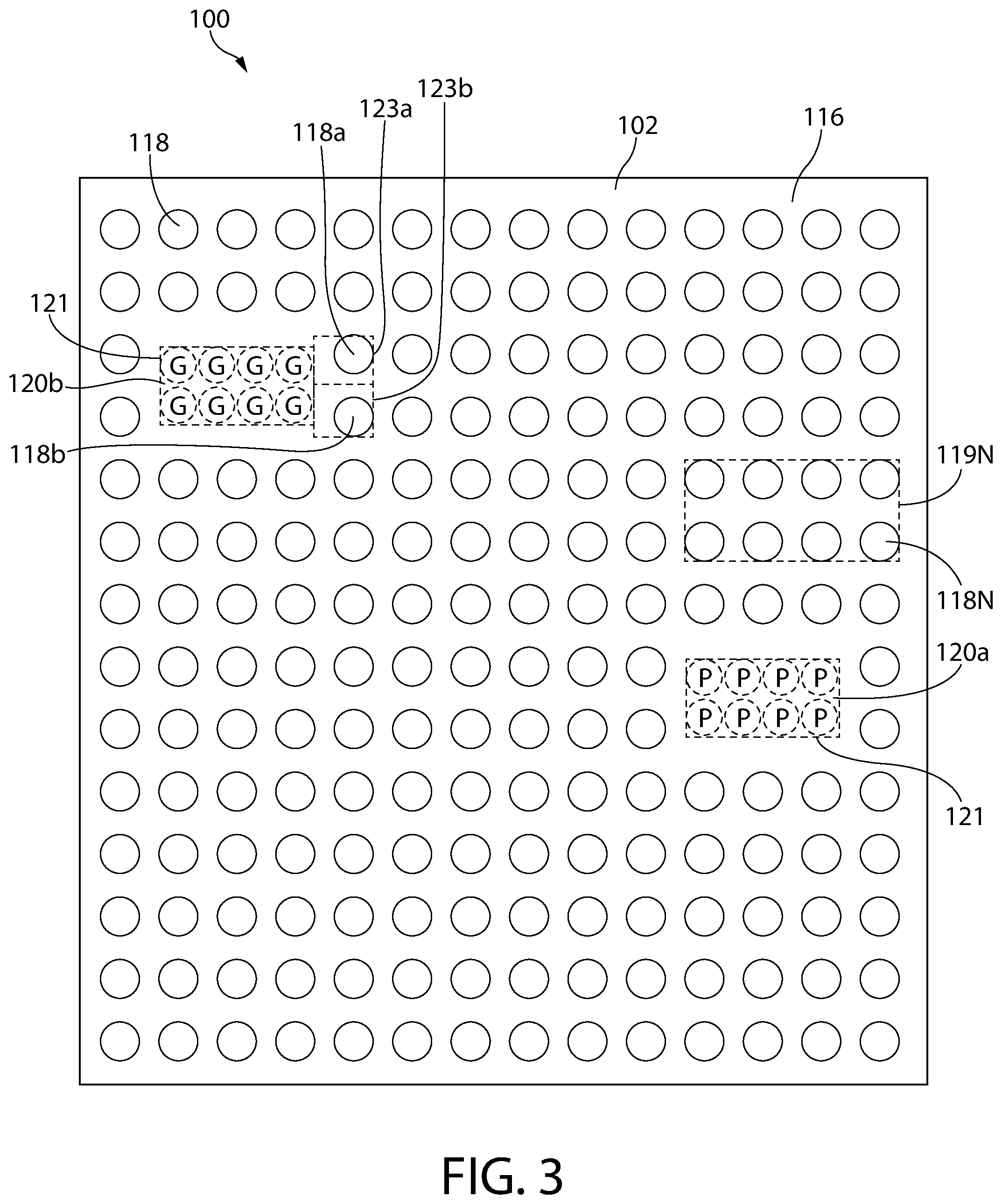 Patent US12322689 Figure 3 – Semiconductor device package with combined contacts