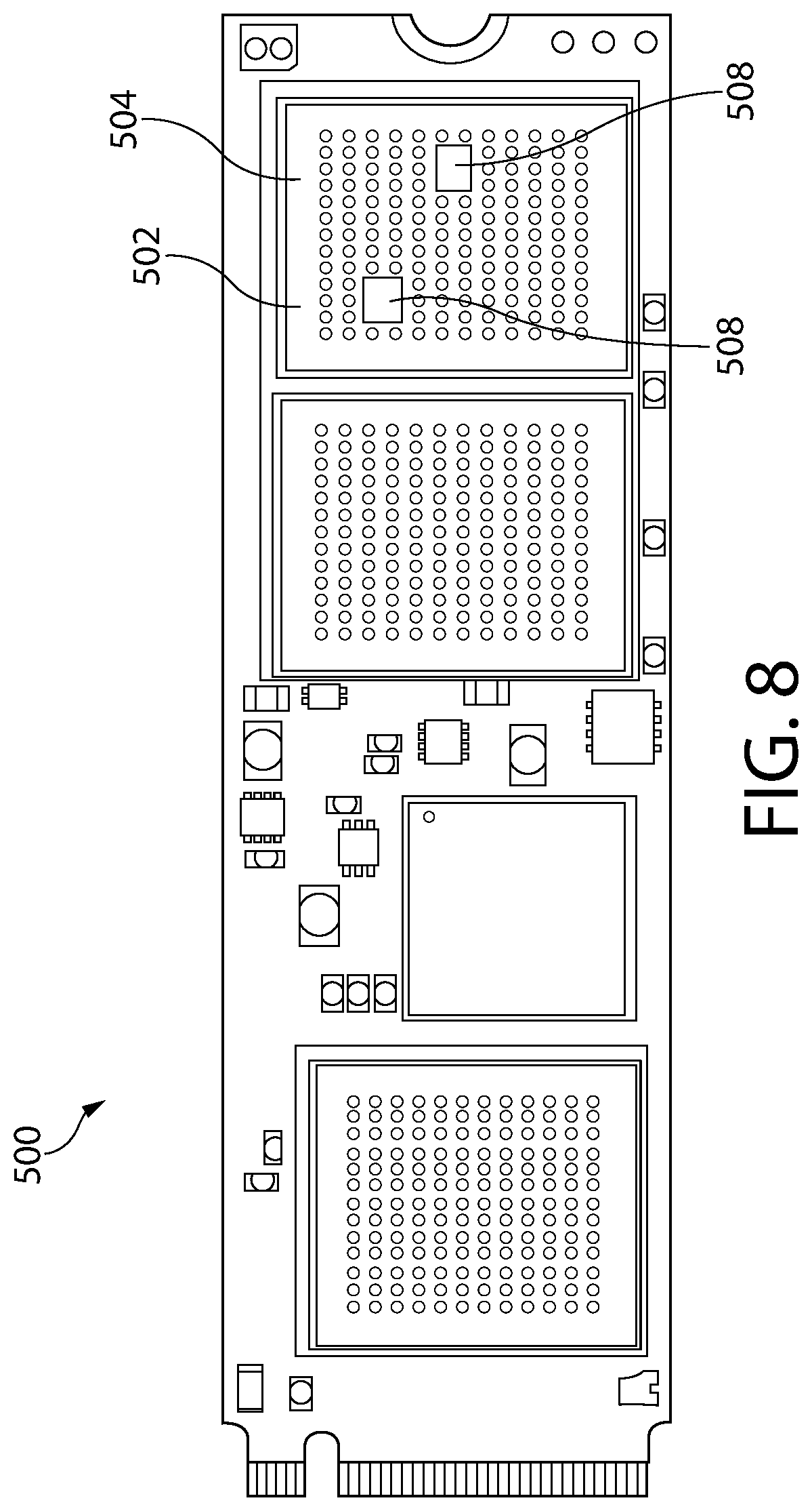 Patent US12322689 Figure 7 – Semiconductor device package with combined contacts