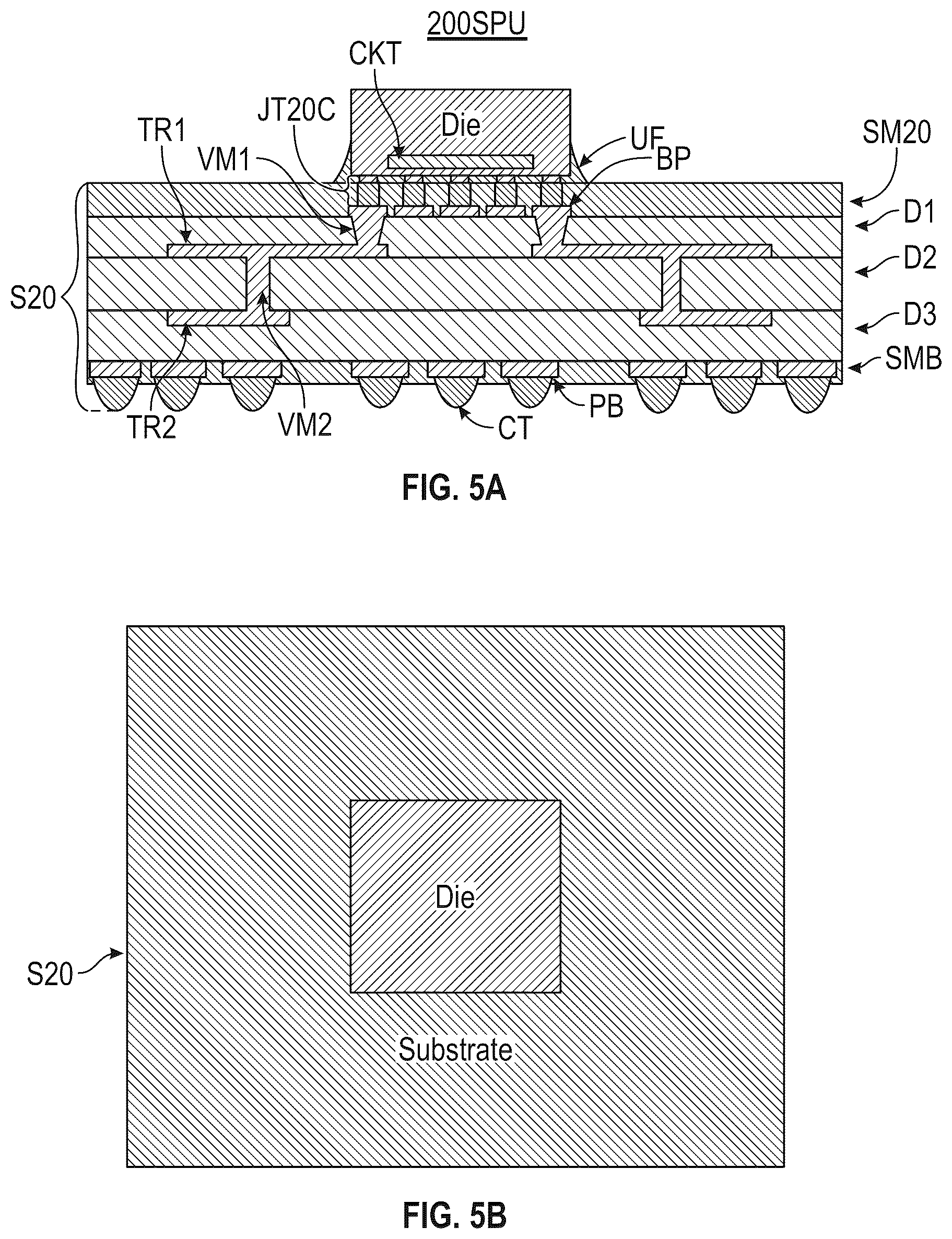 Patent US12322690 Figure 7 – Circuit packages and fabrication methods using bond-on-pad (BoP) substrate technology