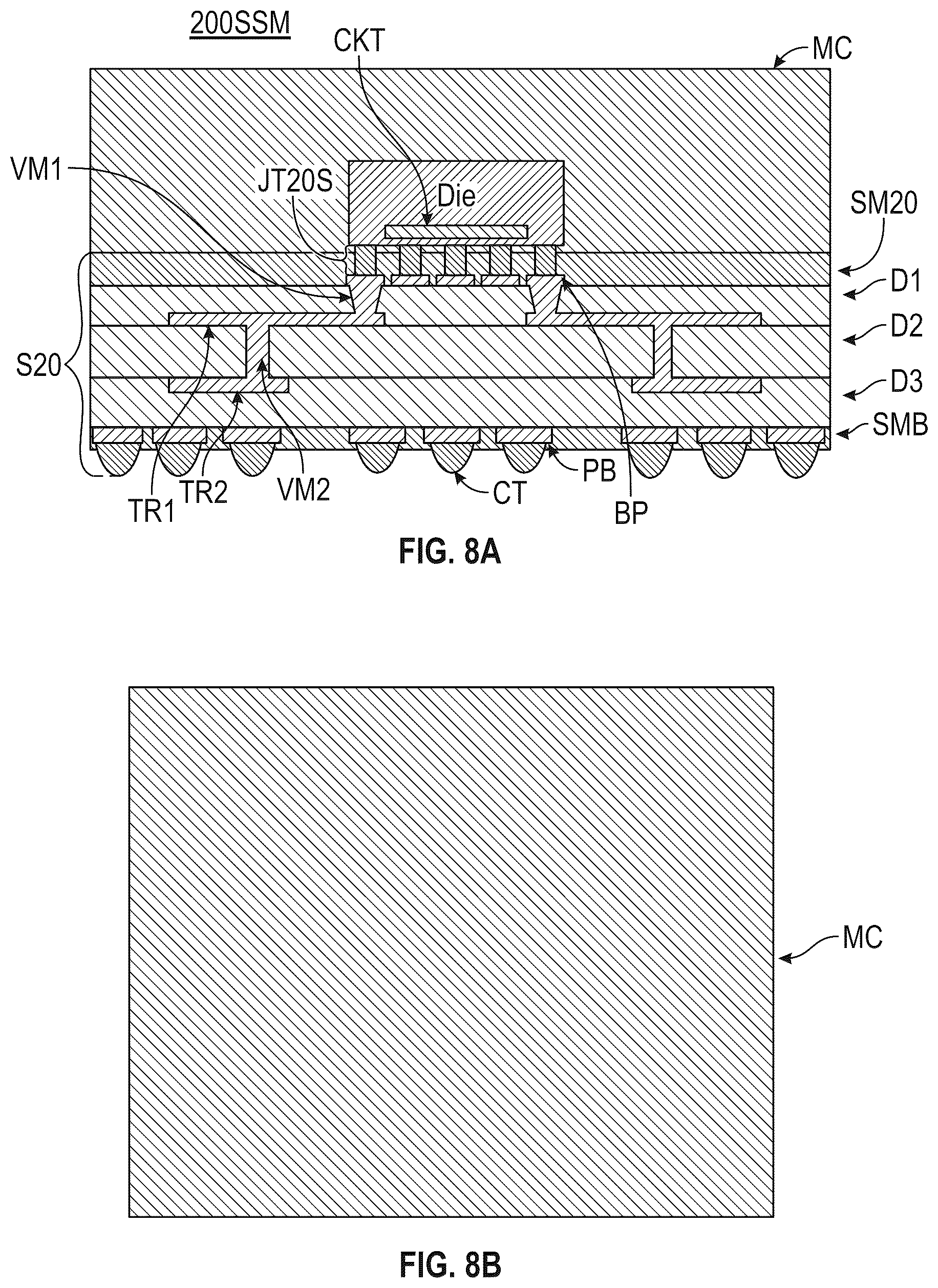 Patent US12322690 Figure 12 – Circuit packages and fabrication methods using bond-on-pad (BoP) substrate technology