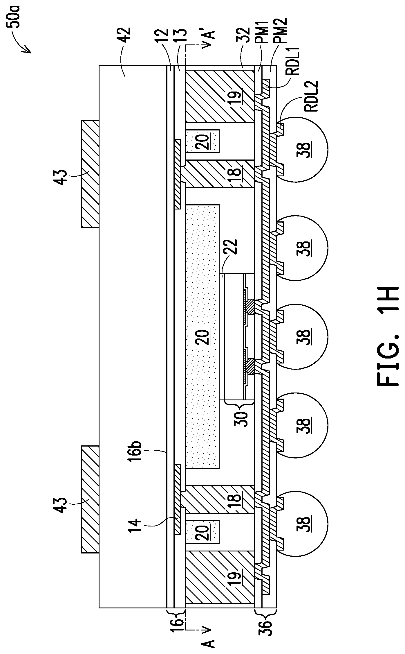 Patent US12322691 Figure 8 – Package structure and method of manufacturing the same