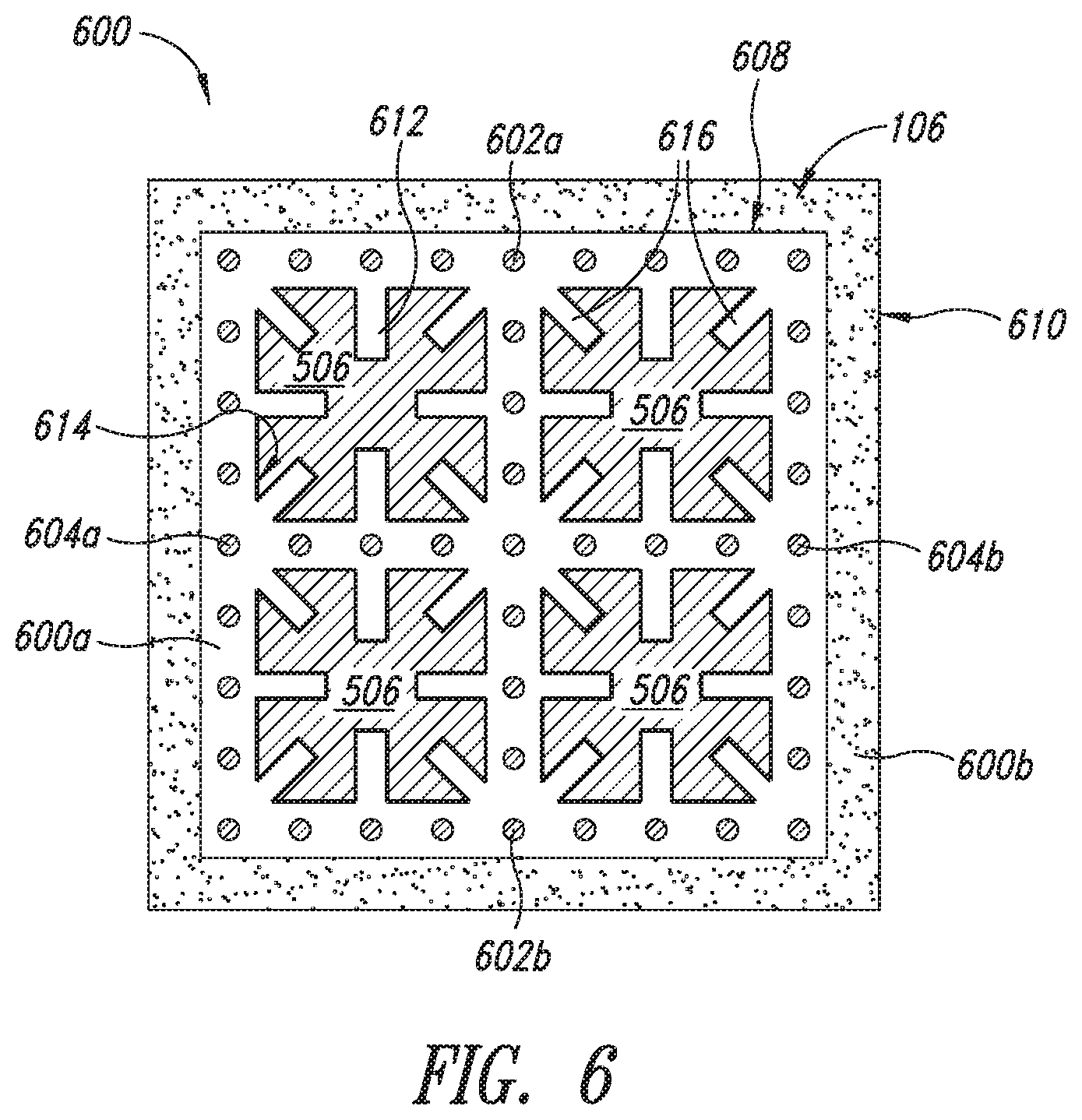 Patent US12322692 Figure 5 – Solder mask for thermal pad of a printed circuit board to provide reliable solder contact to an integrated circuit