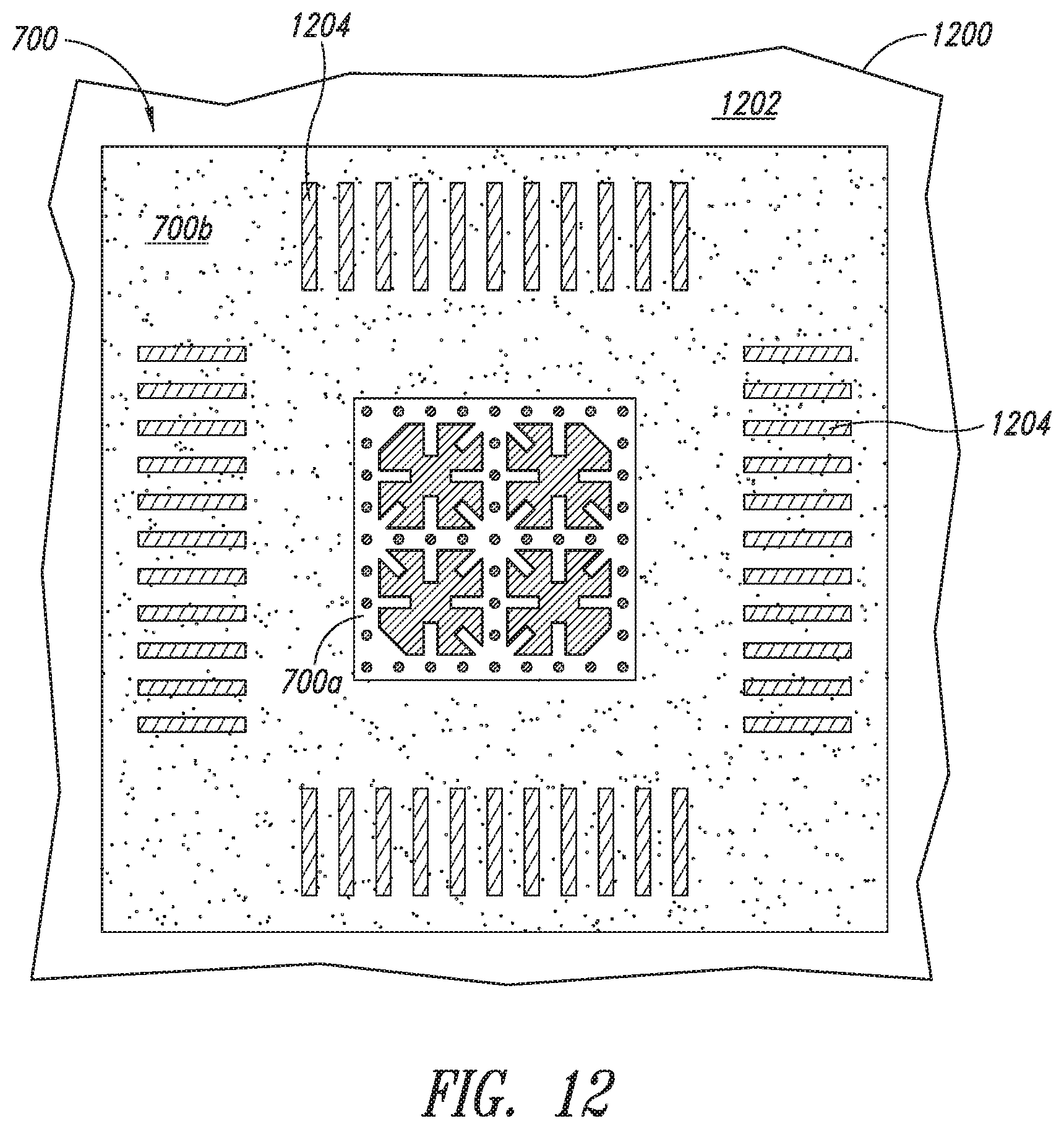 Patent US12322692 Figure 11 – Solder mask for thermal pad of a printed circuit board to provide reliable solder contact to an integrated circuit