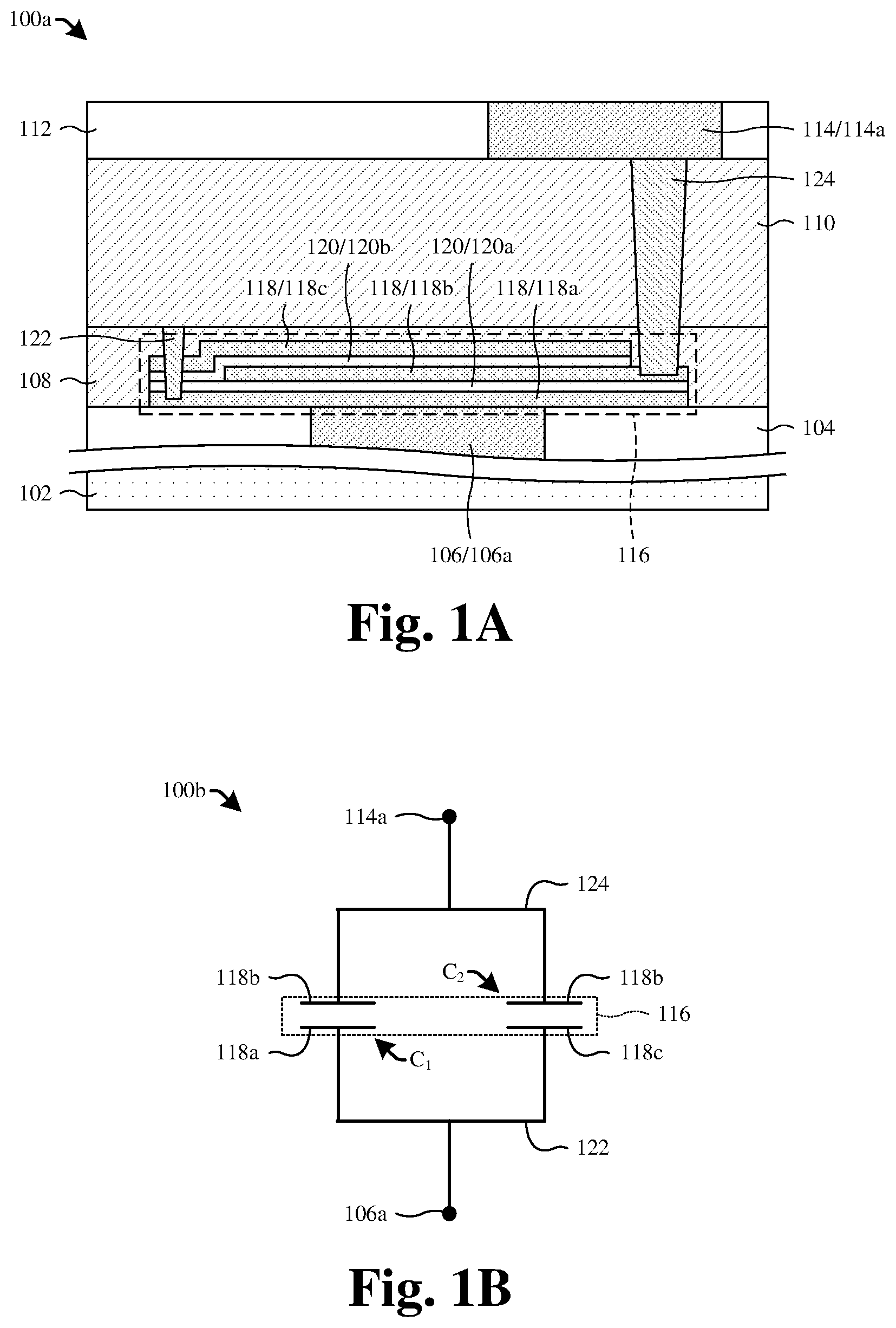 Patent US12322694 Figure 1 – Metal-insulator-metal device with improved performance